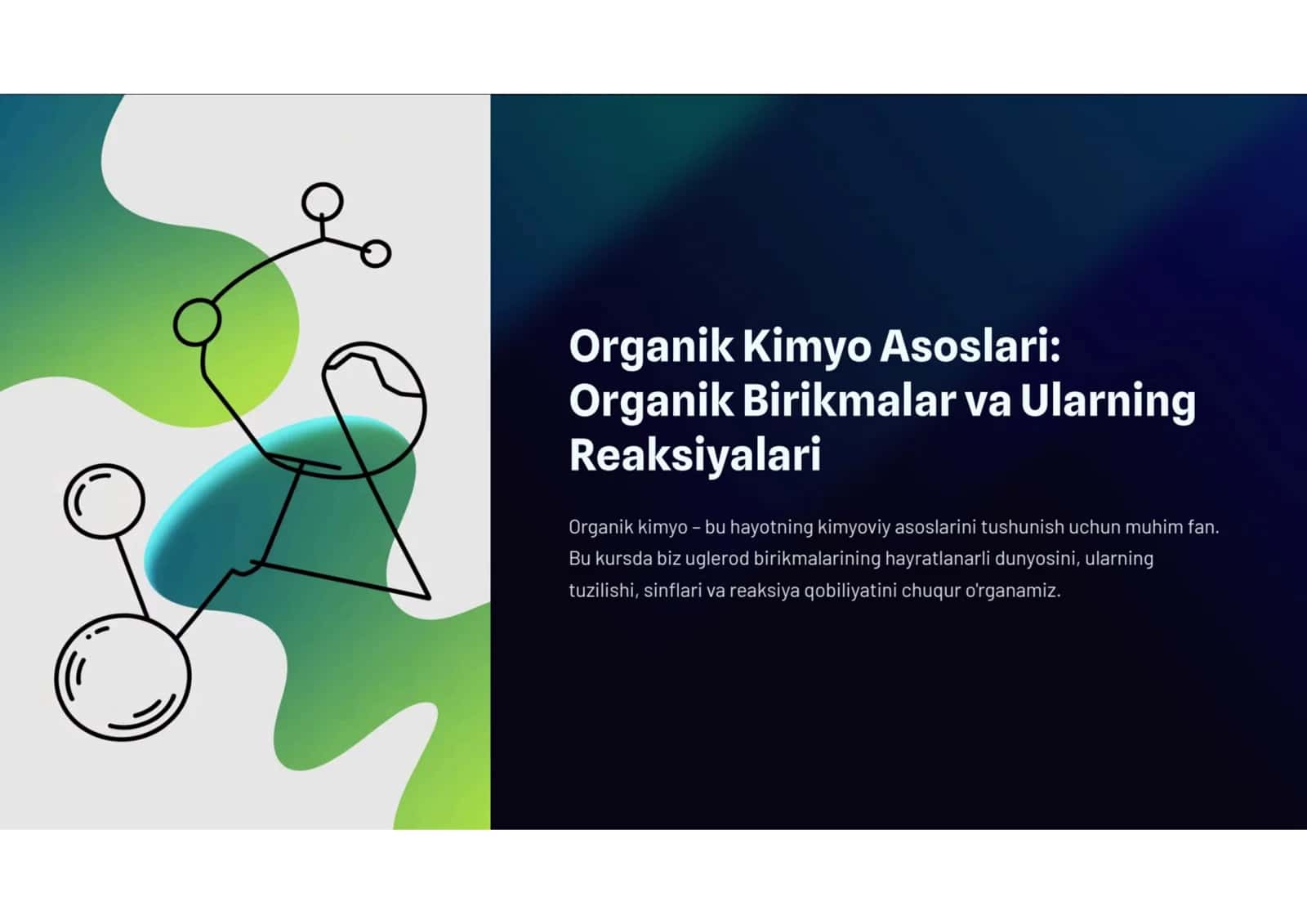 organik kimyo asoslari