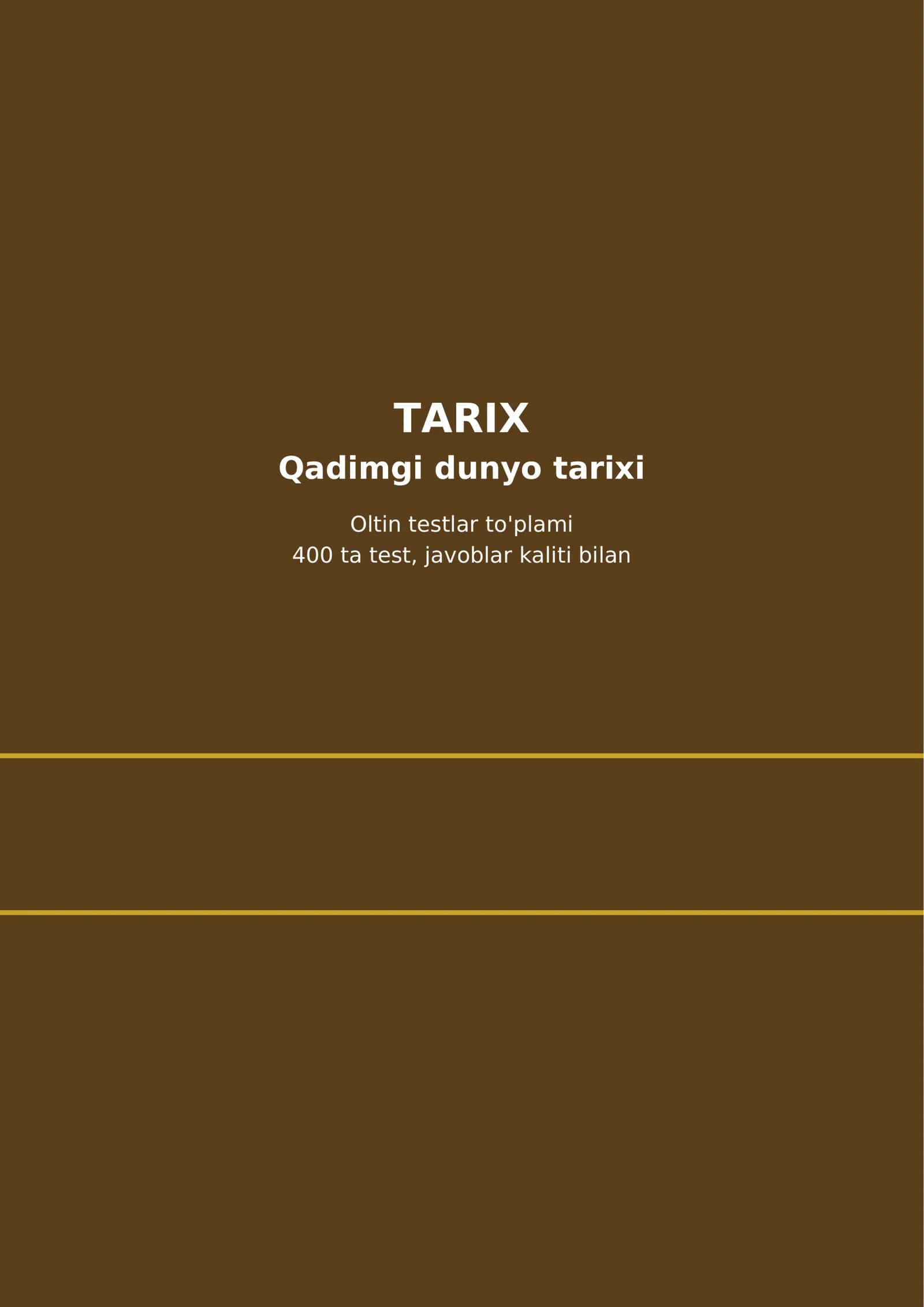 Tarix Qadimgi dunyo tarixi