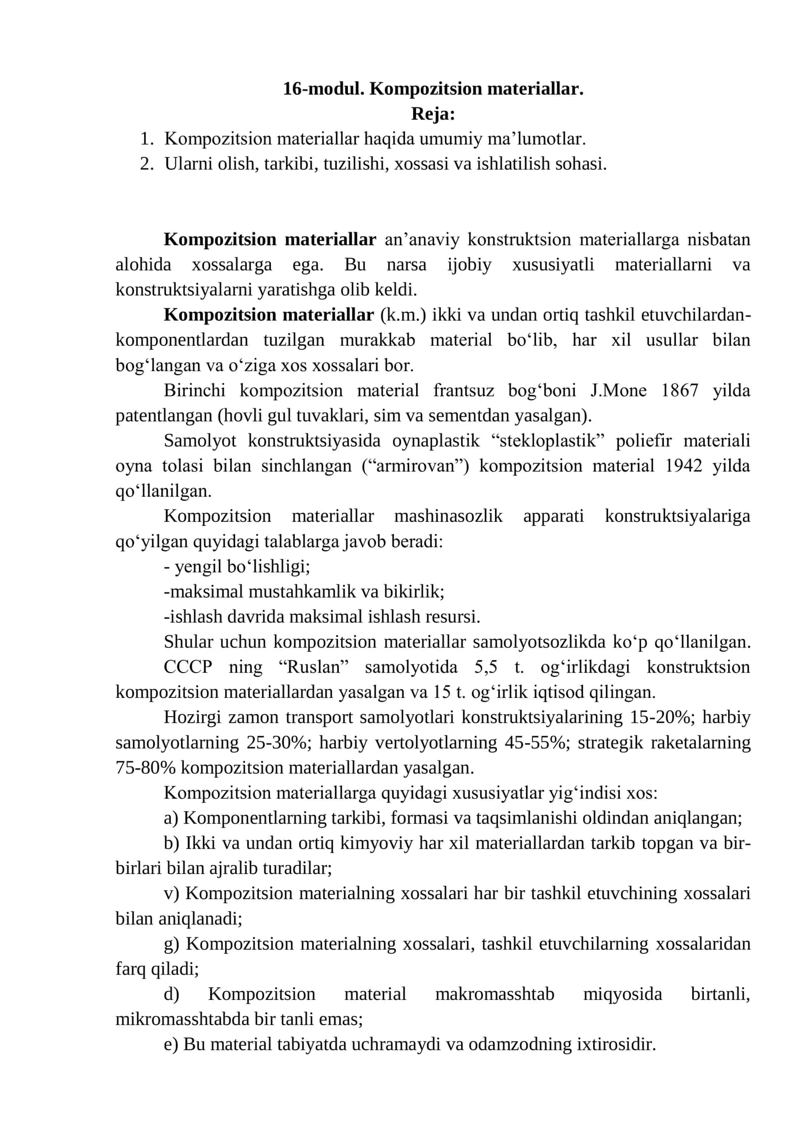 Kompozitsion materiallar