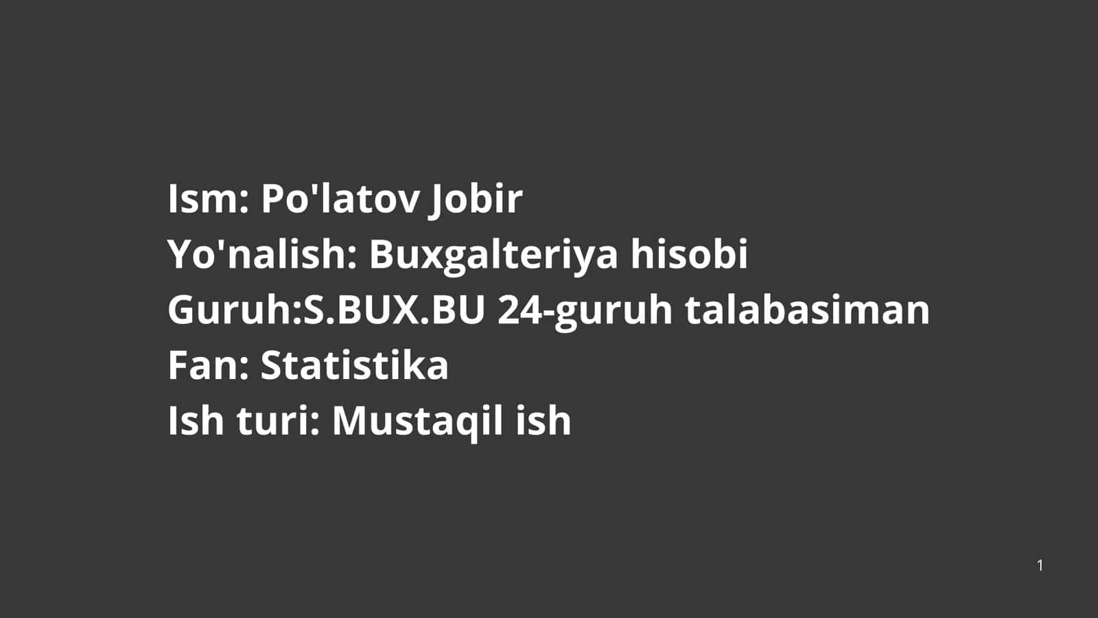 milliy boylik statiskasi 1