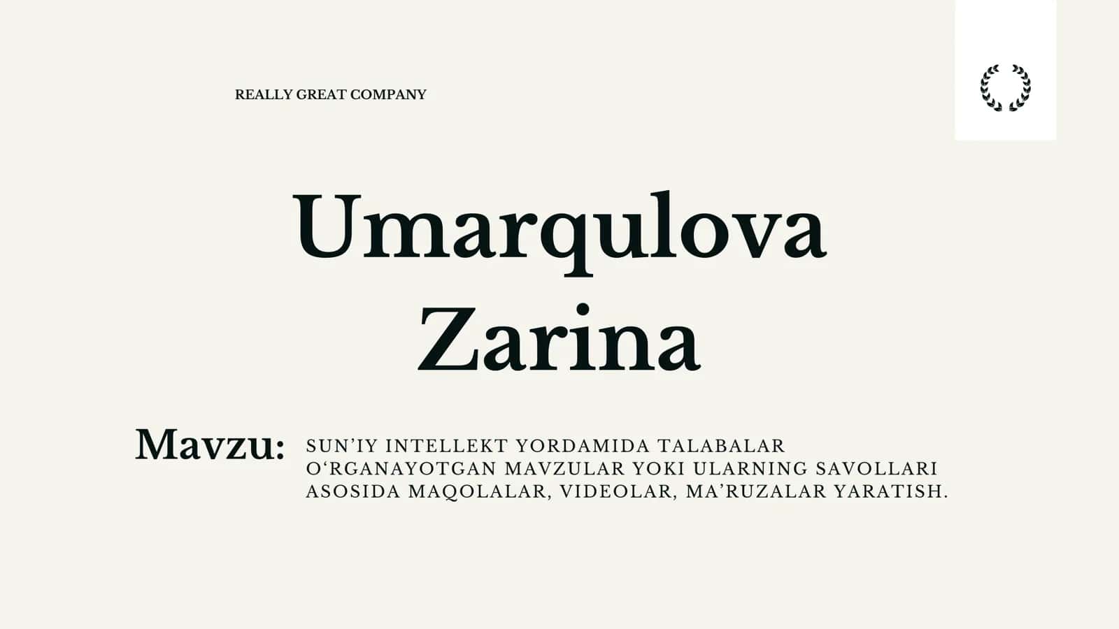 SUN’IY INTELLEKT YORDAMIDA TALABALAR O‘RGANAYOTGAN MAVZULAR YOKI ULARNING SAVOLLARI