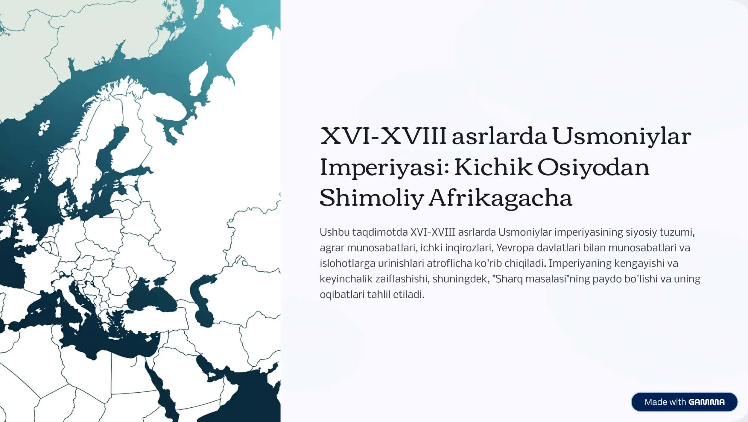 XVI-XVIII asrlarda Usmoniylar Imperiyasi