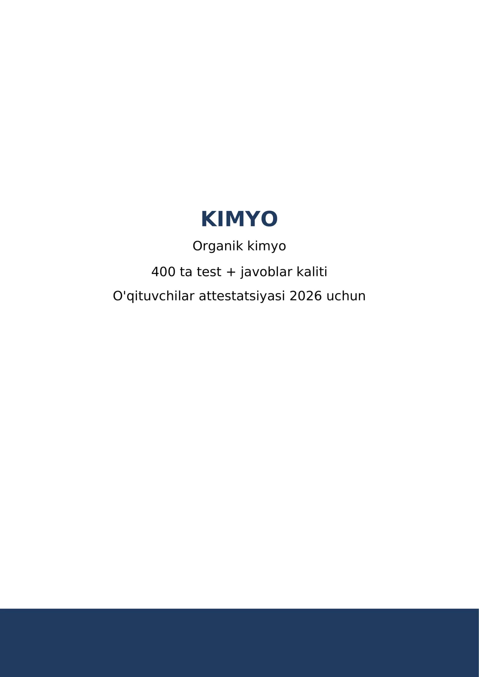 KIMYO - Organik kimyo | Attestatsiya 2026 | 4-bet
