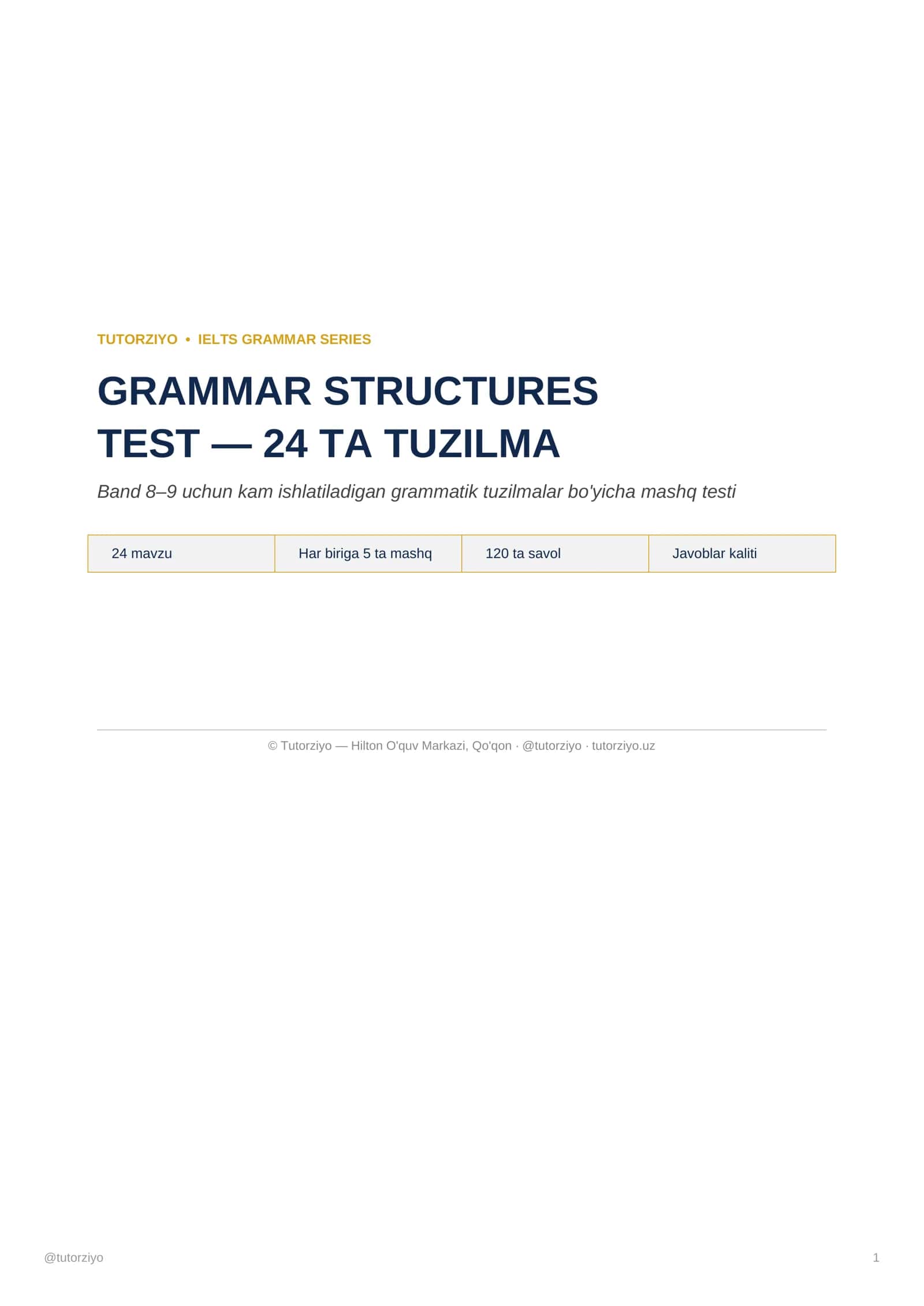 TUTORZIYO • IELTS GRAMMAR SERIES