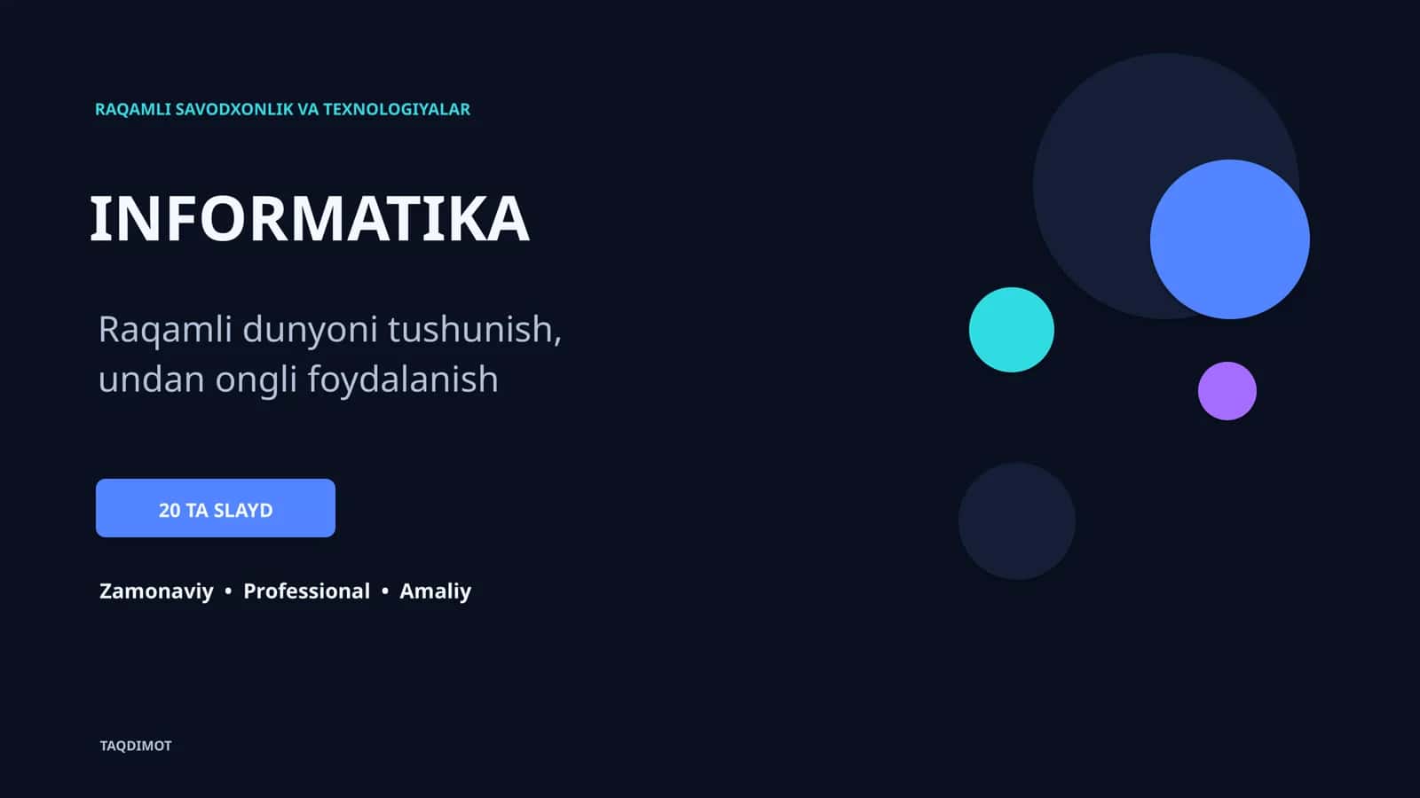 RAQAMLI SAVODXONLIK VA TEXNOLOGIYALAR