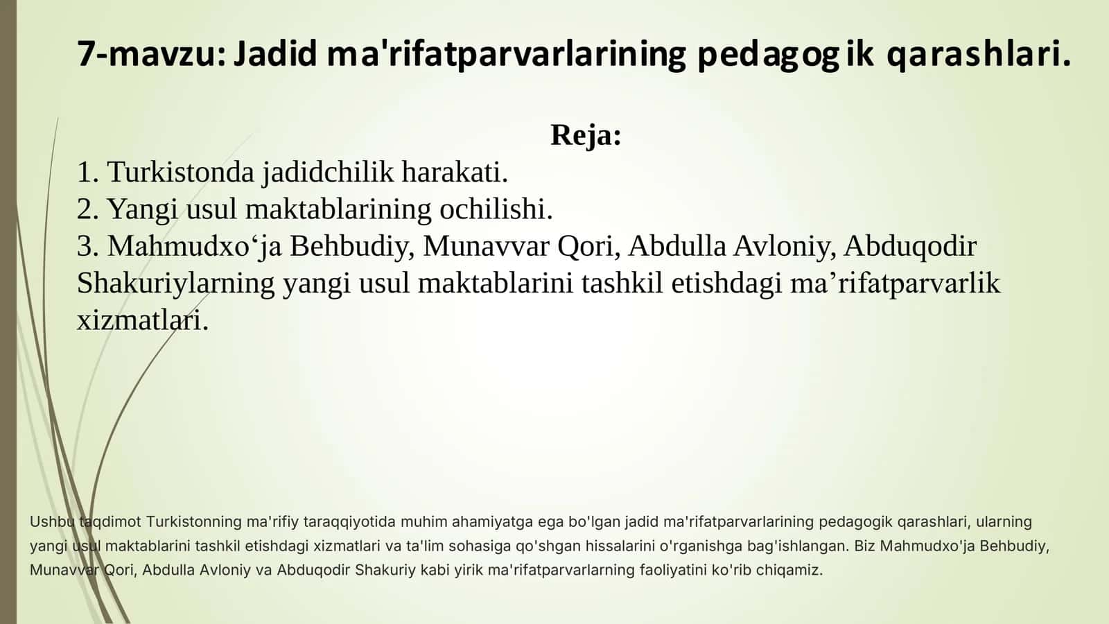 Jadid ma'rifatparvarlarining pedagogik qarashlari