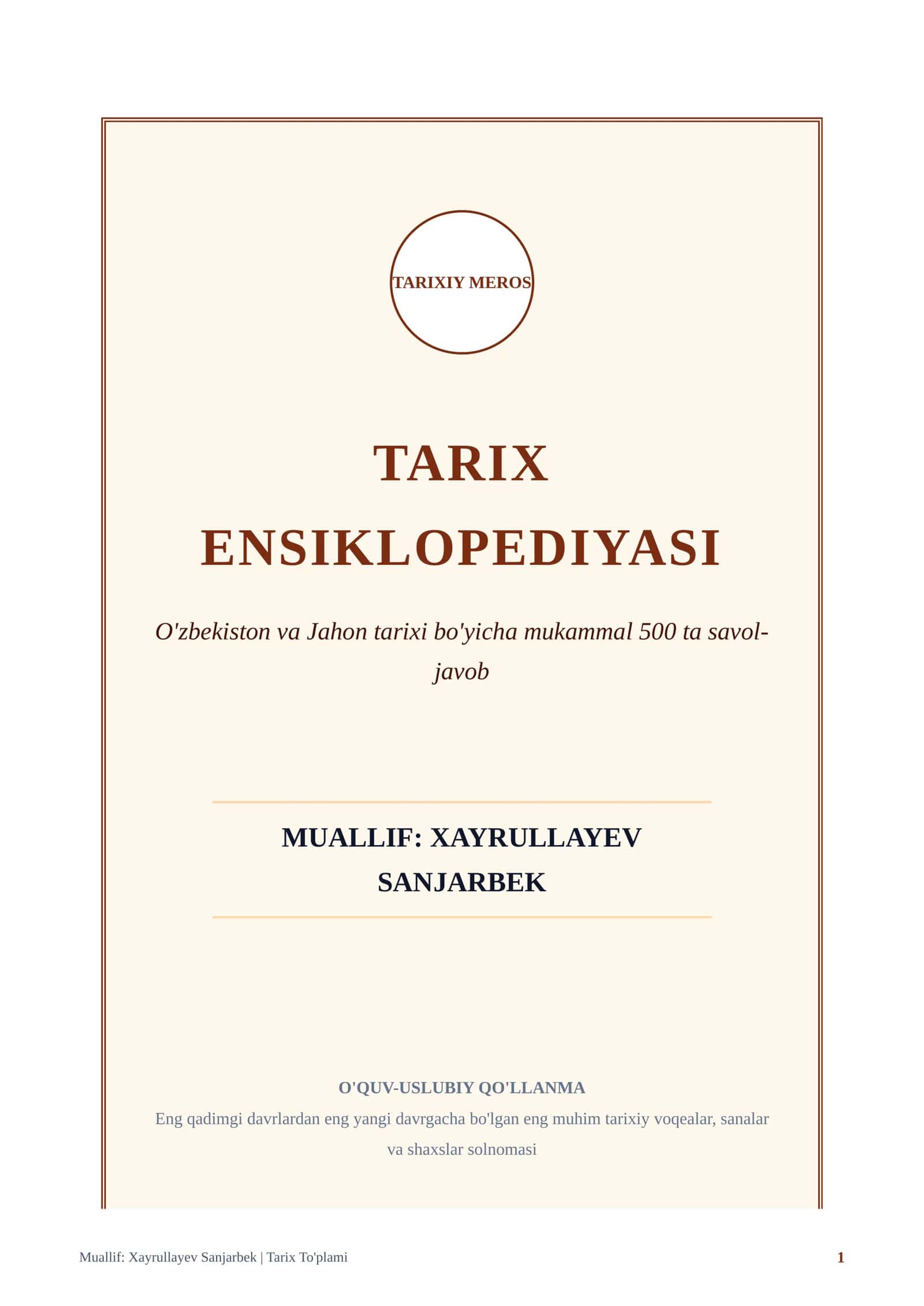 TARIXIY MEROS TARIX ENCYCLOPEDIA