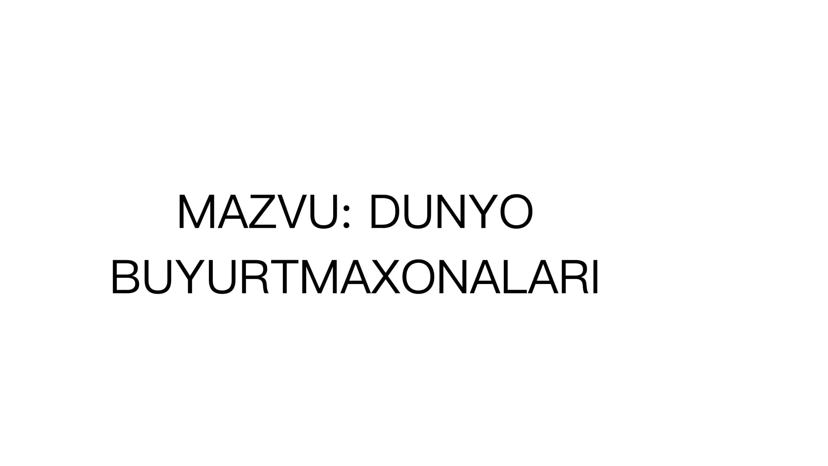 BUYURTMAXONALARI