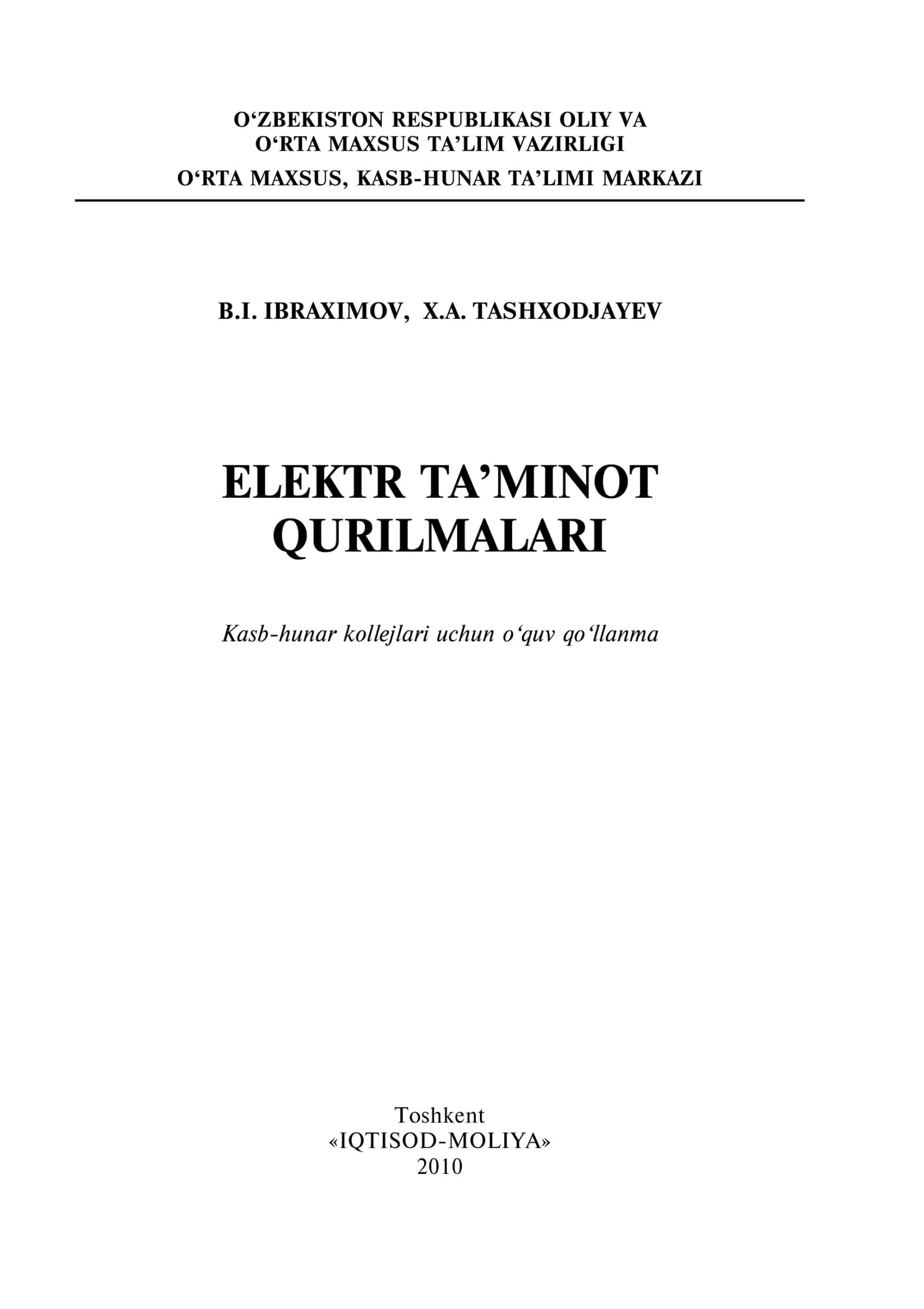 Elektr ta'minot qurilmalari