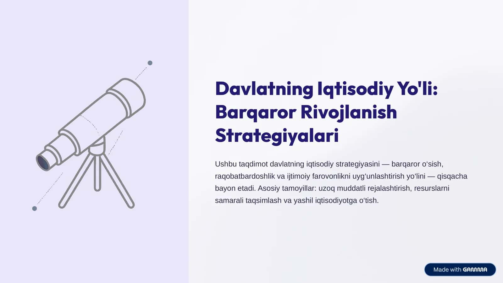 Davlatning Iqtisodiy Yo'li: Barqaror Rivojlanish Strategiyalari