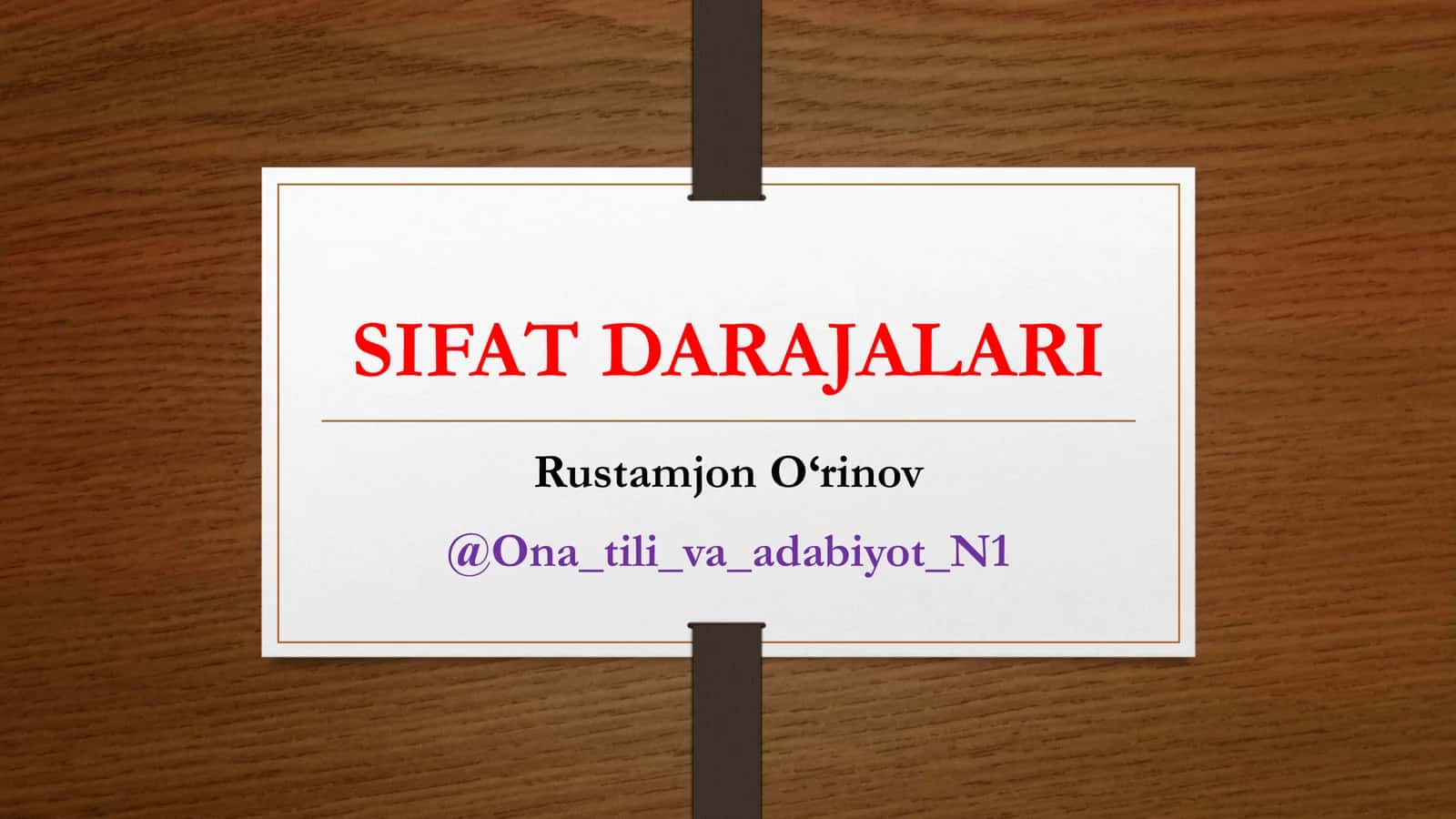 SIFAT DARAJALARI