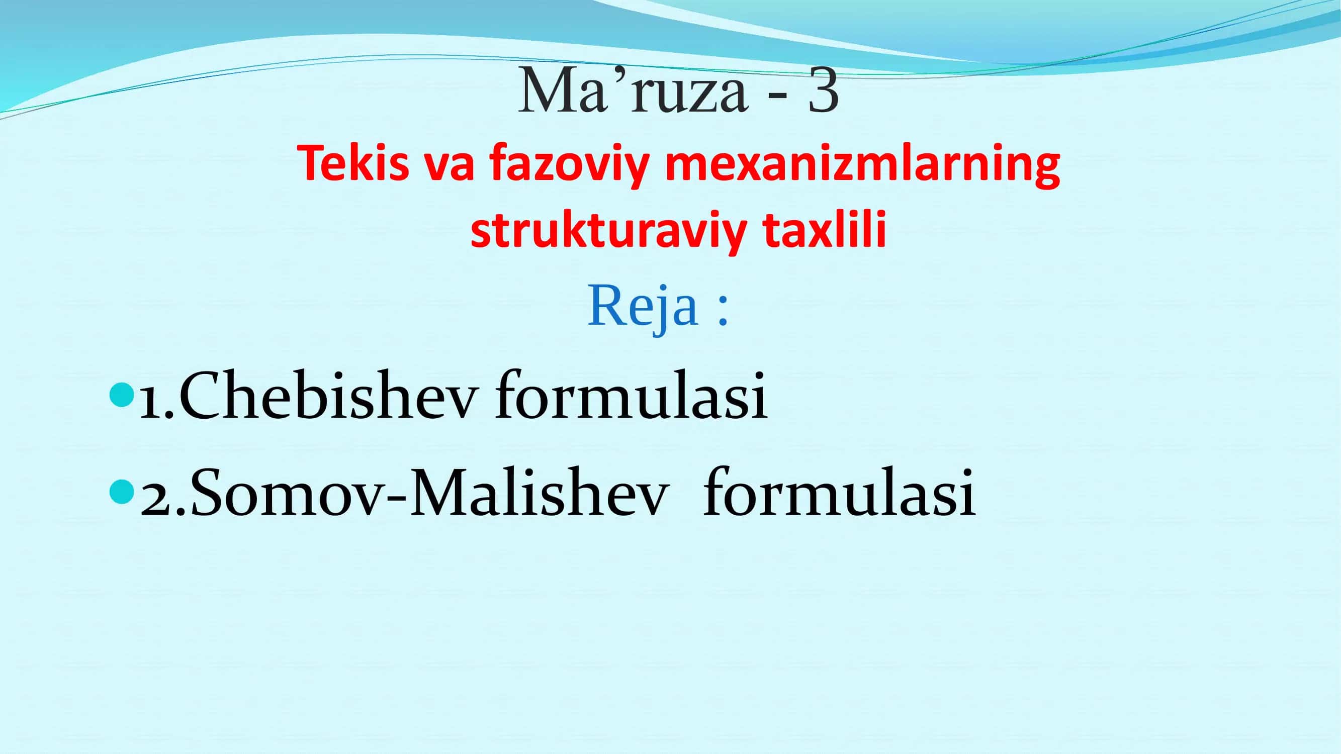 Tekis va masofaviy strukturalarning 1