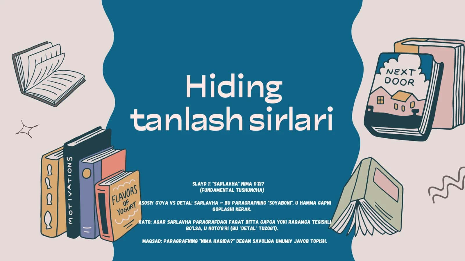 Hiding tanlash sirlari