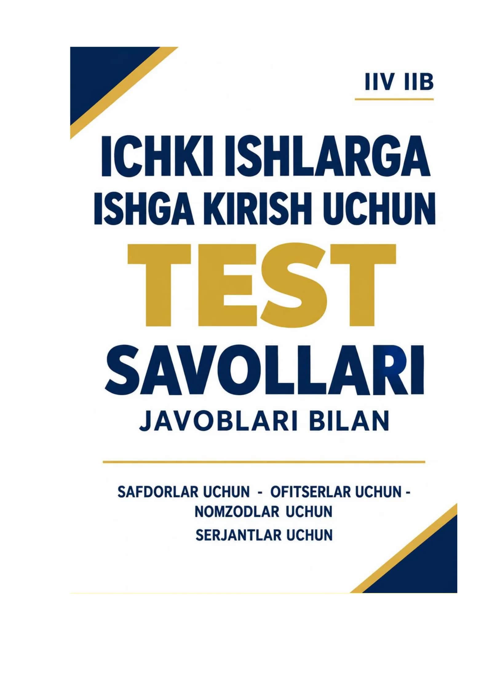 Safdorlik va ofitserlik uchun psixologik tayyorgarlik testi