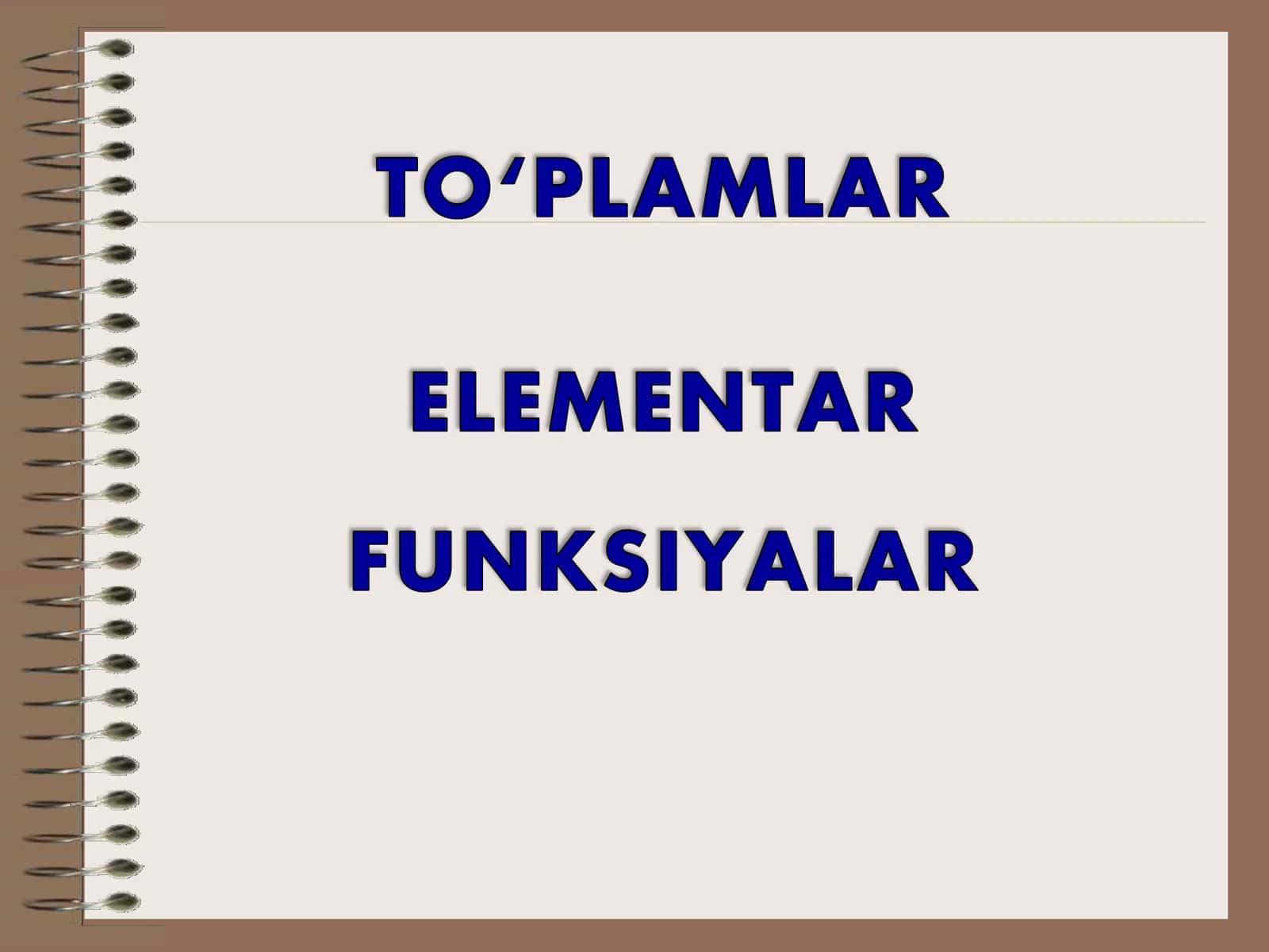 To’plamlar nazariyasida
