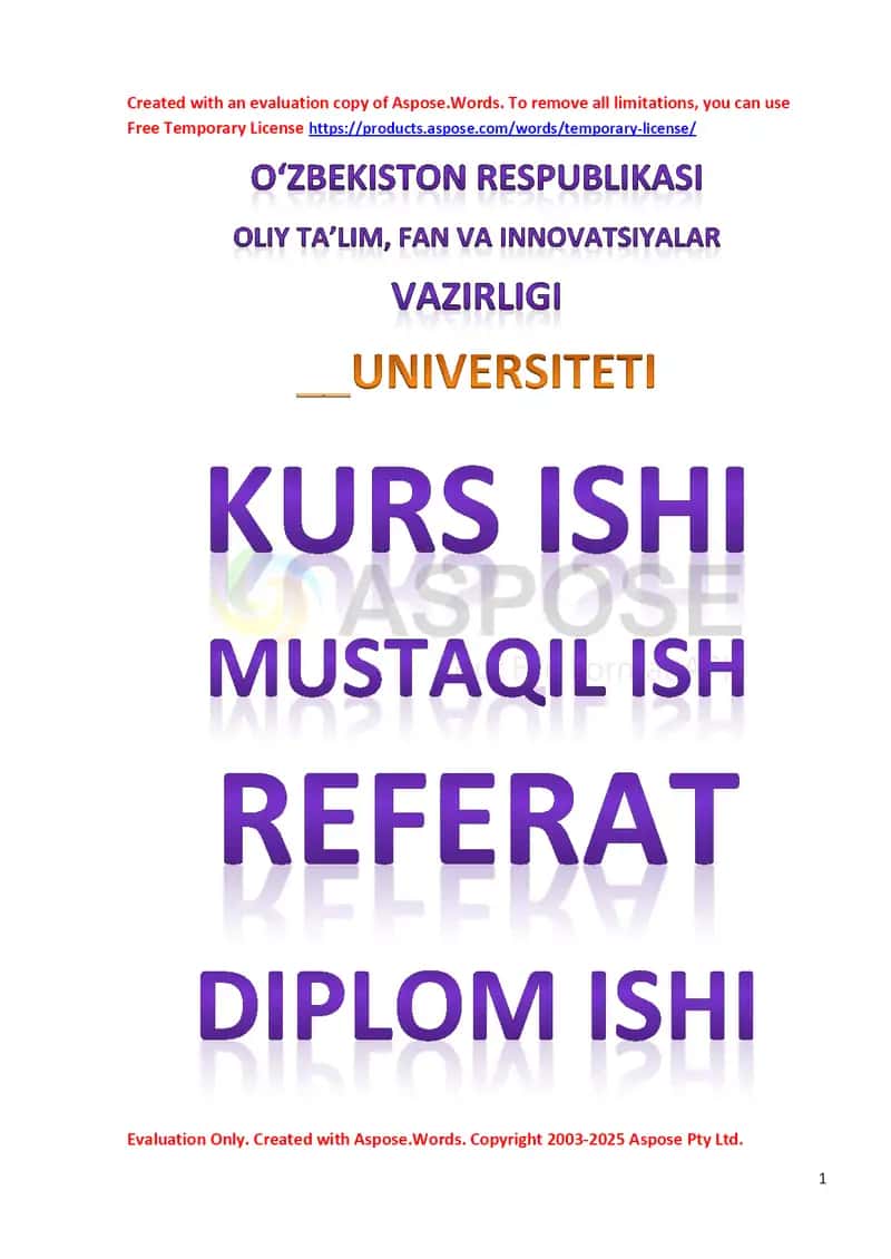 Kurs ishi: Faoliyat psixologiyasi