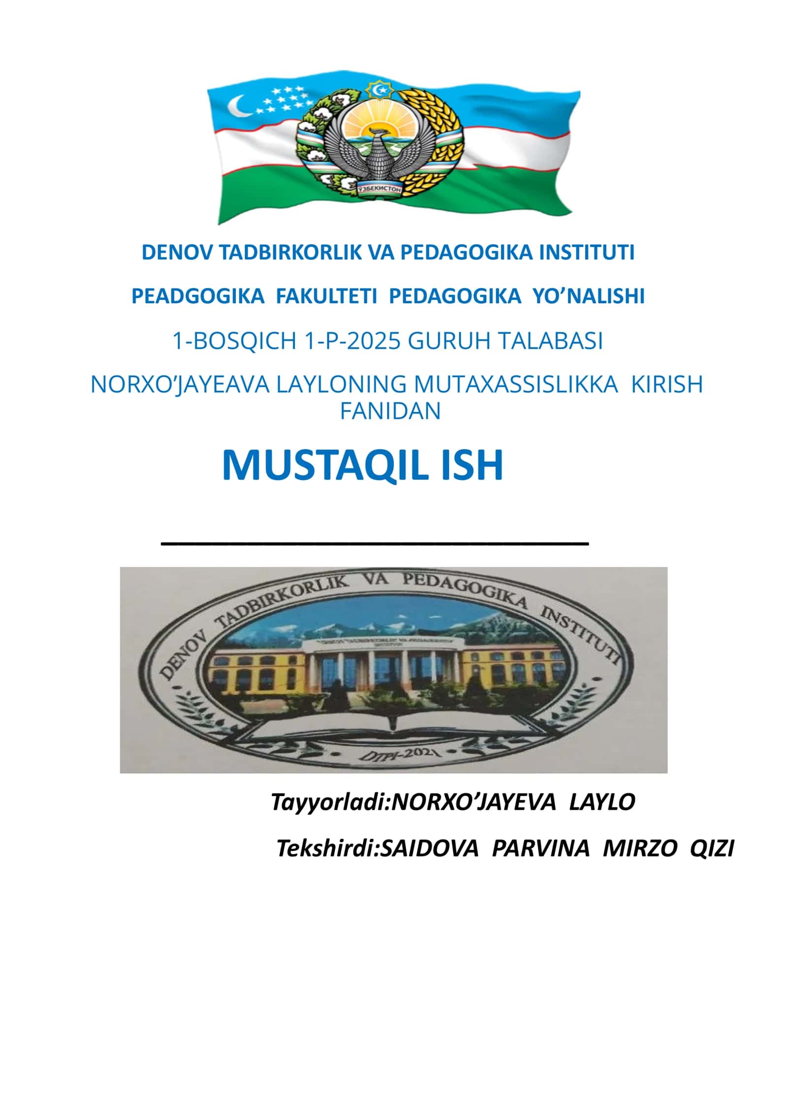TALABANING ODOBLARI KITOBIGA TAQDIMOT