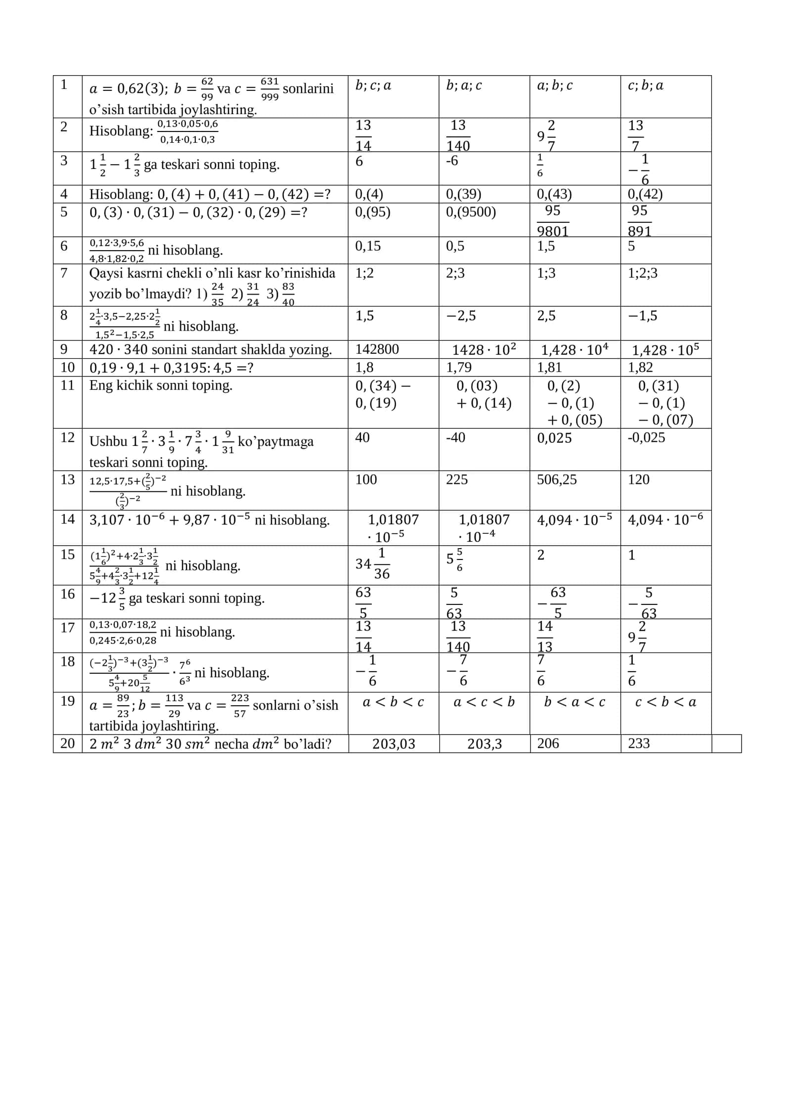 Ushbu 1 2 7 ∙3 1 9 ∙7 3 4 ∙1 9 31 ko’paytmaga teskari sonni toping