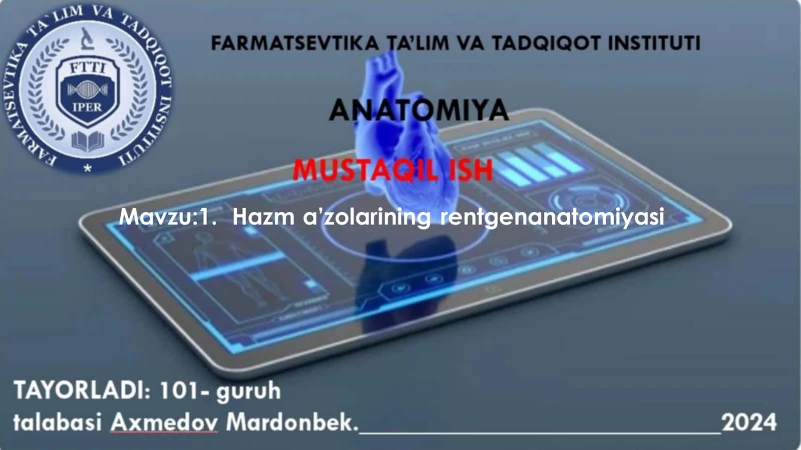 Hazm a’zolarining rentgenanatomiyasi