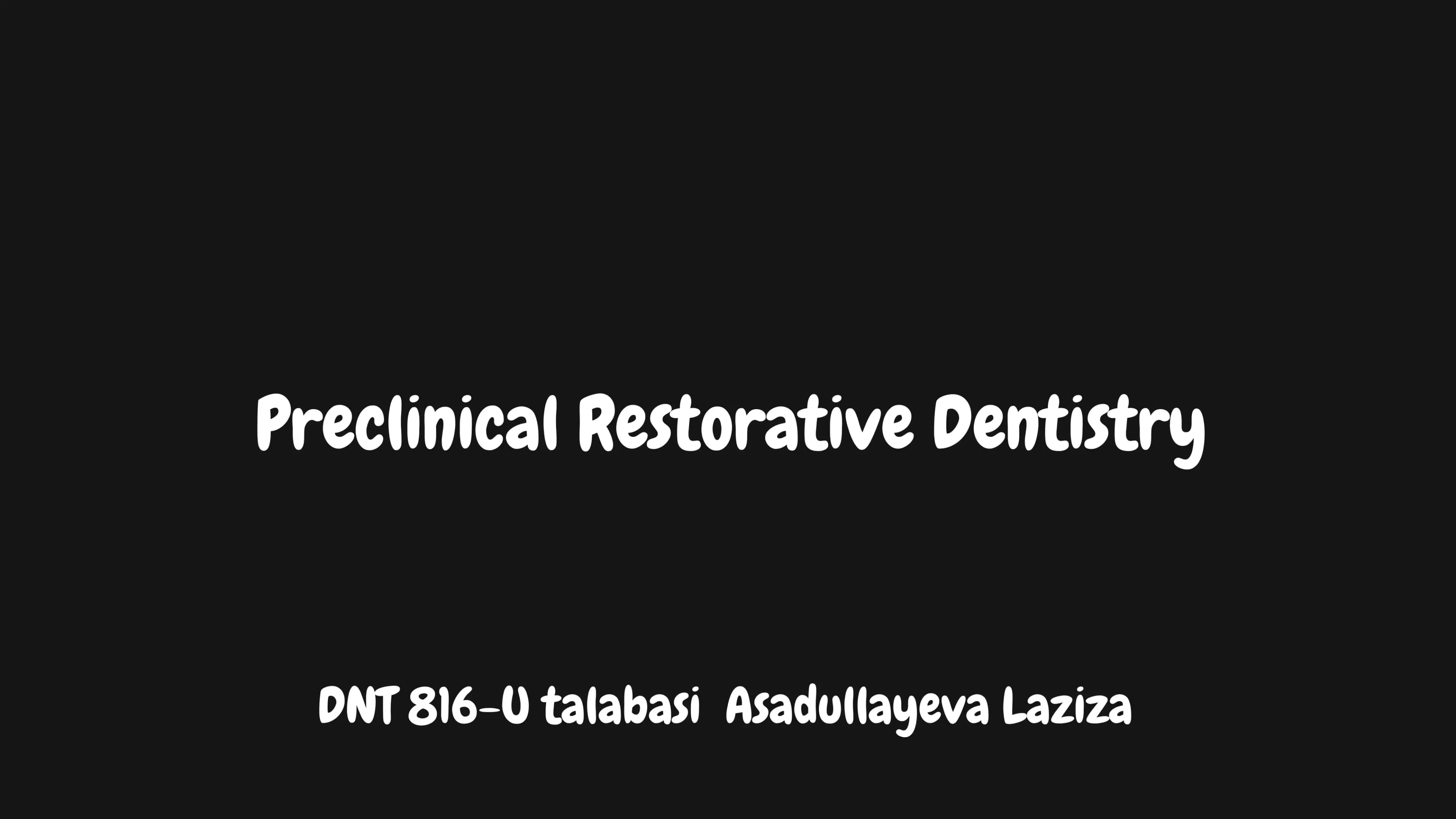 Preclinical Restorative Dentistry
