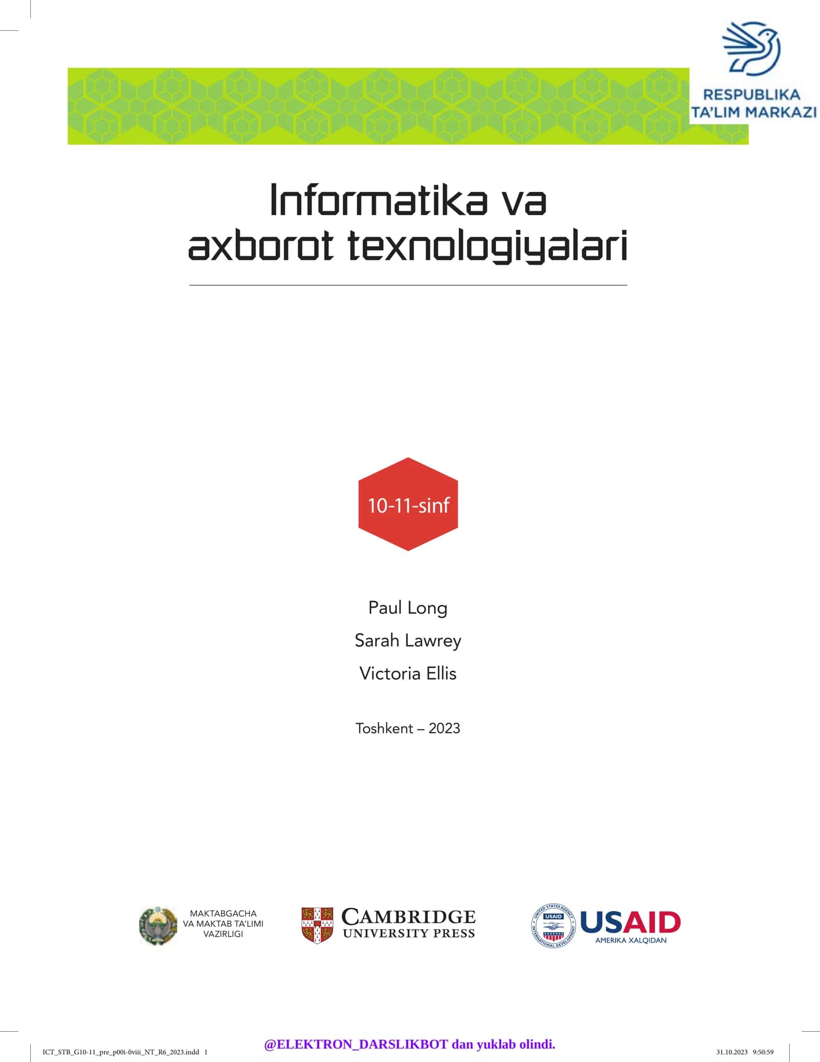 Informatika va axborot texnologiyalari 10-11-sinf