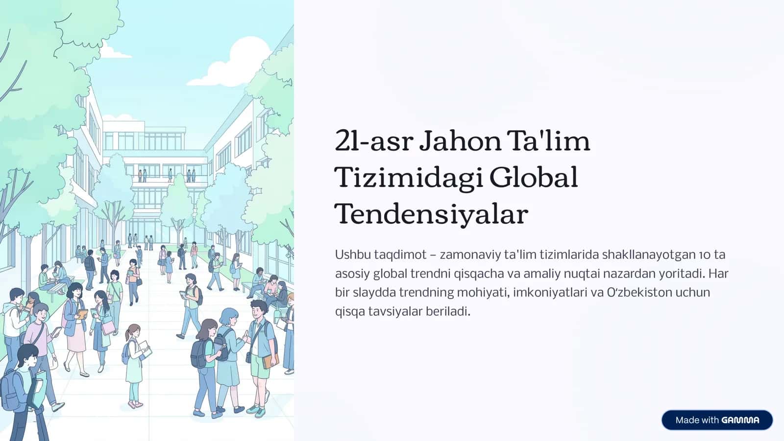 21asr jahon talim tizimidagai global