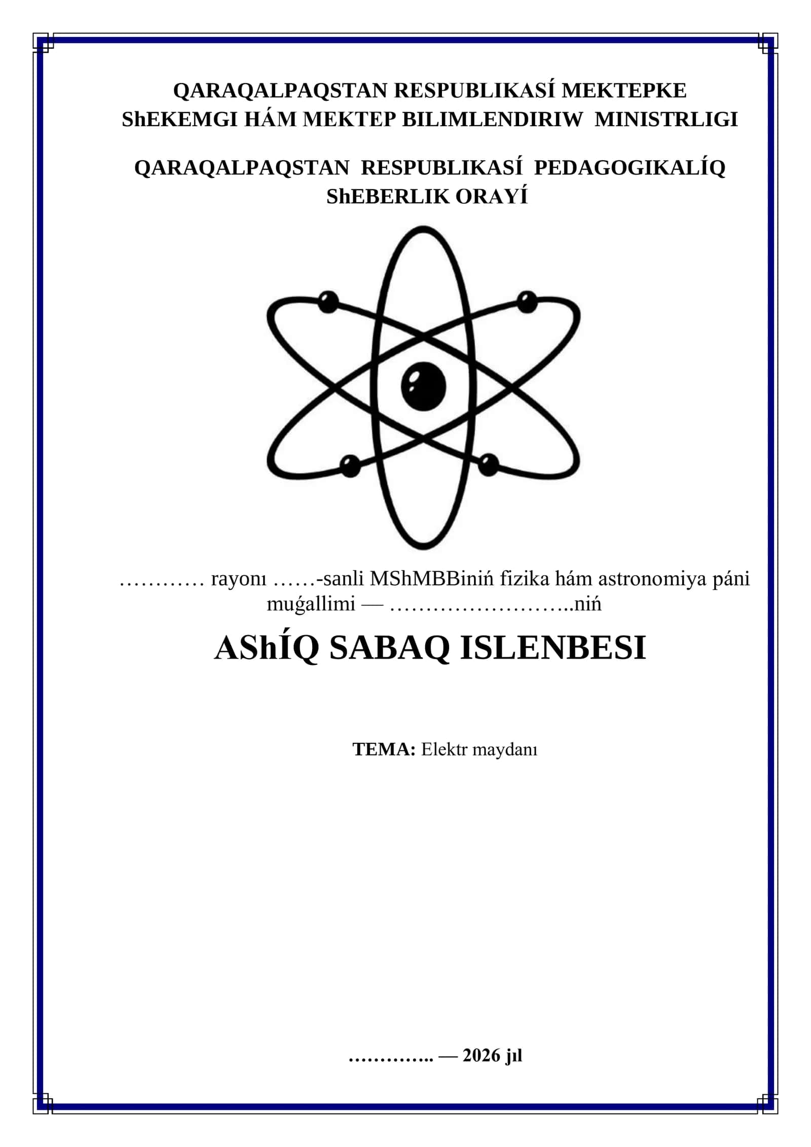 AShÍQ SABAQ ISLENBESI