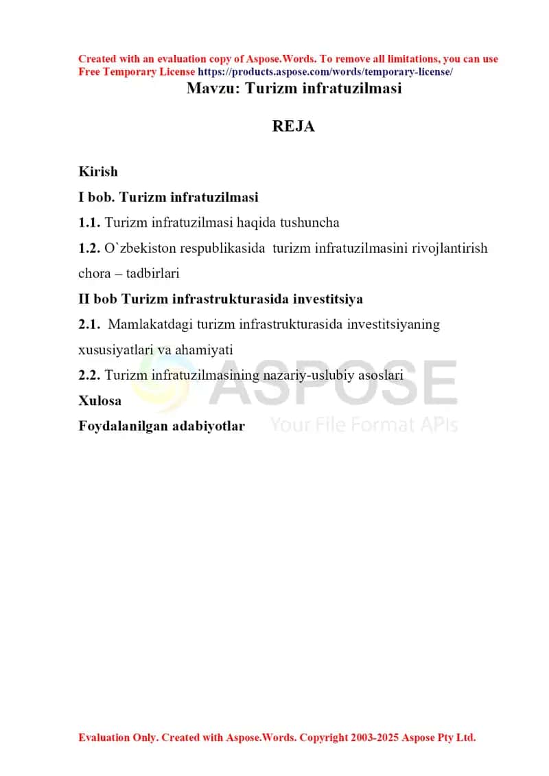 Turizm infratuzilmasi