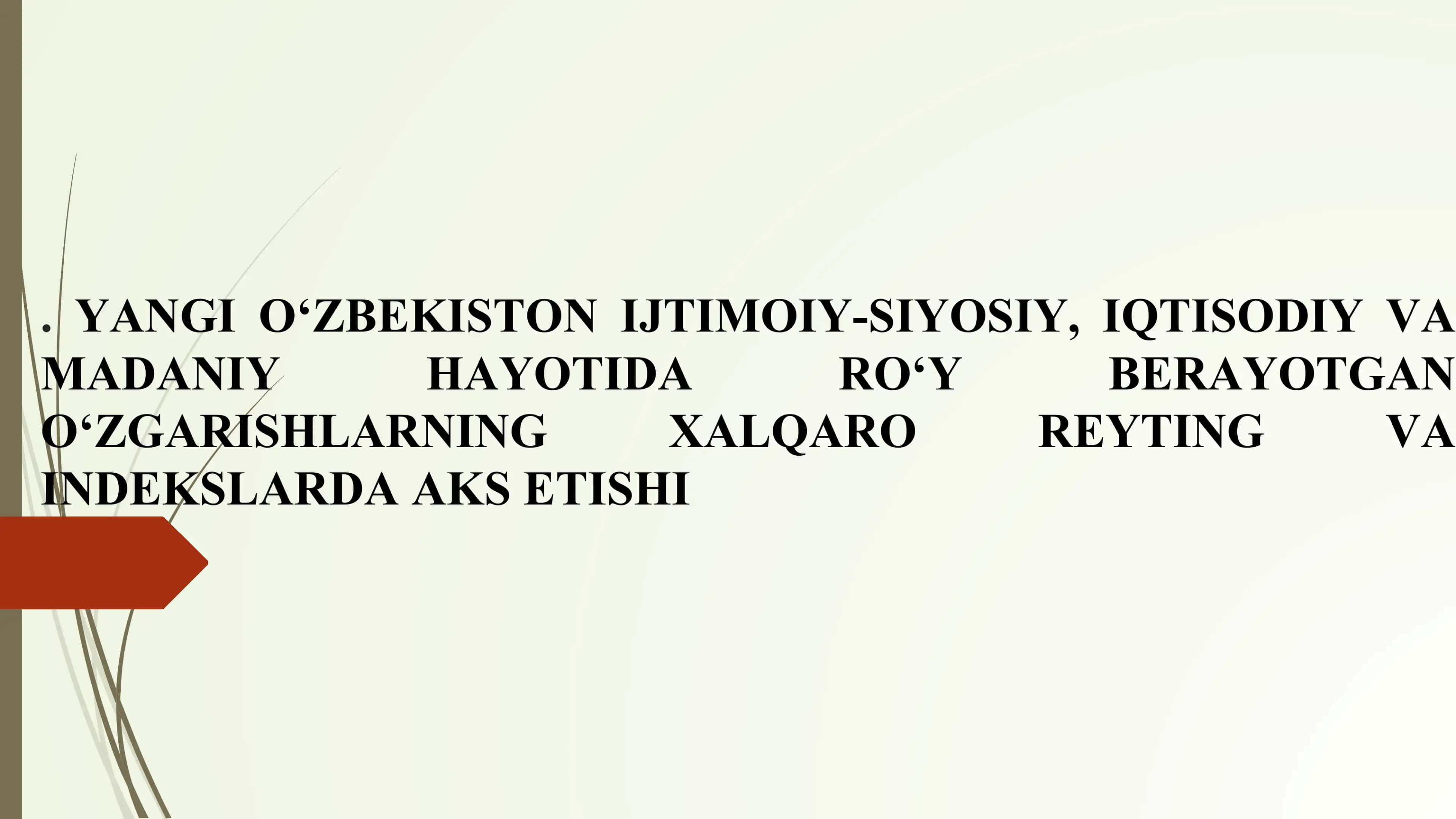 Xalqaro reyting tizimida ta'lim sohasida islohotlar