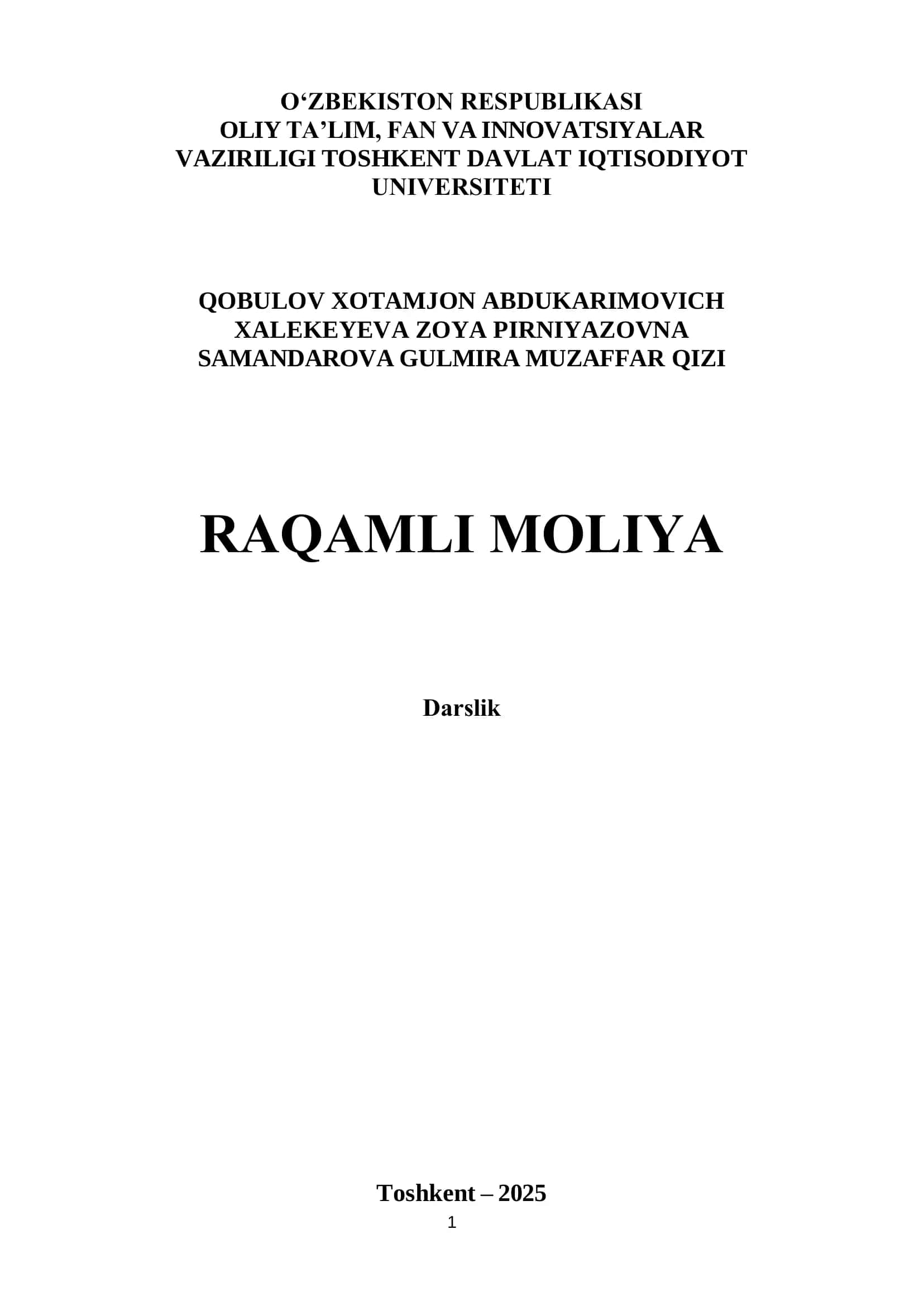 RАQАMLI MОLIYА