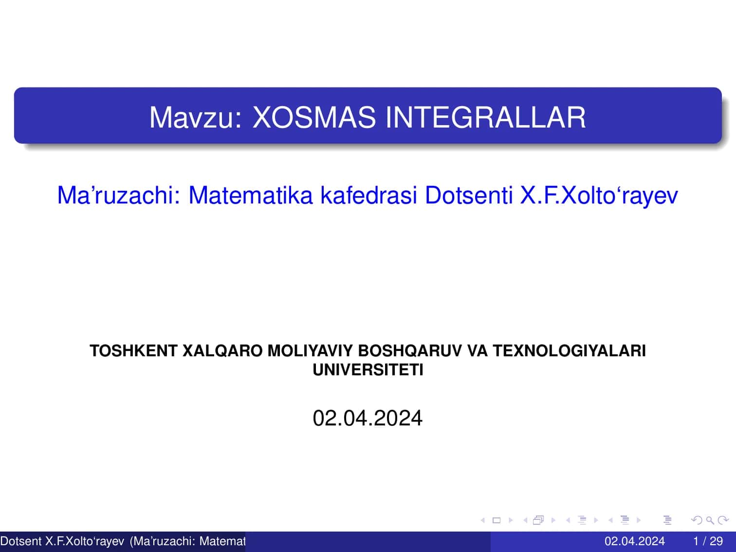 XOSMAS INTEGRALLAR