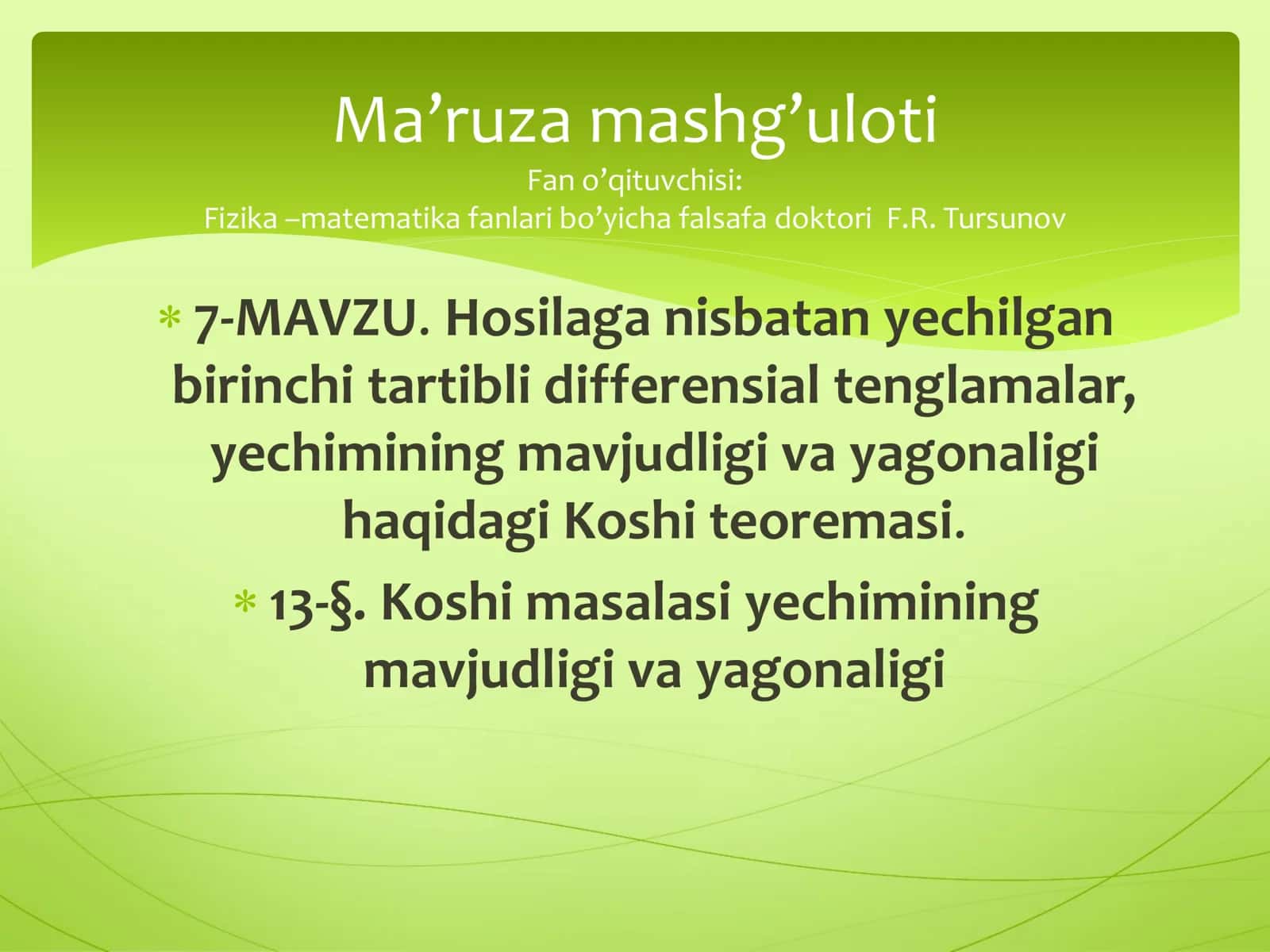 Koshi teoremasi