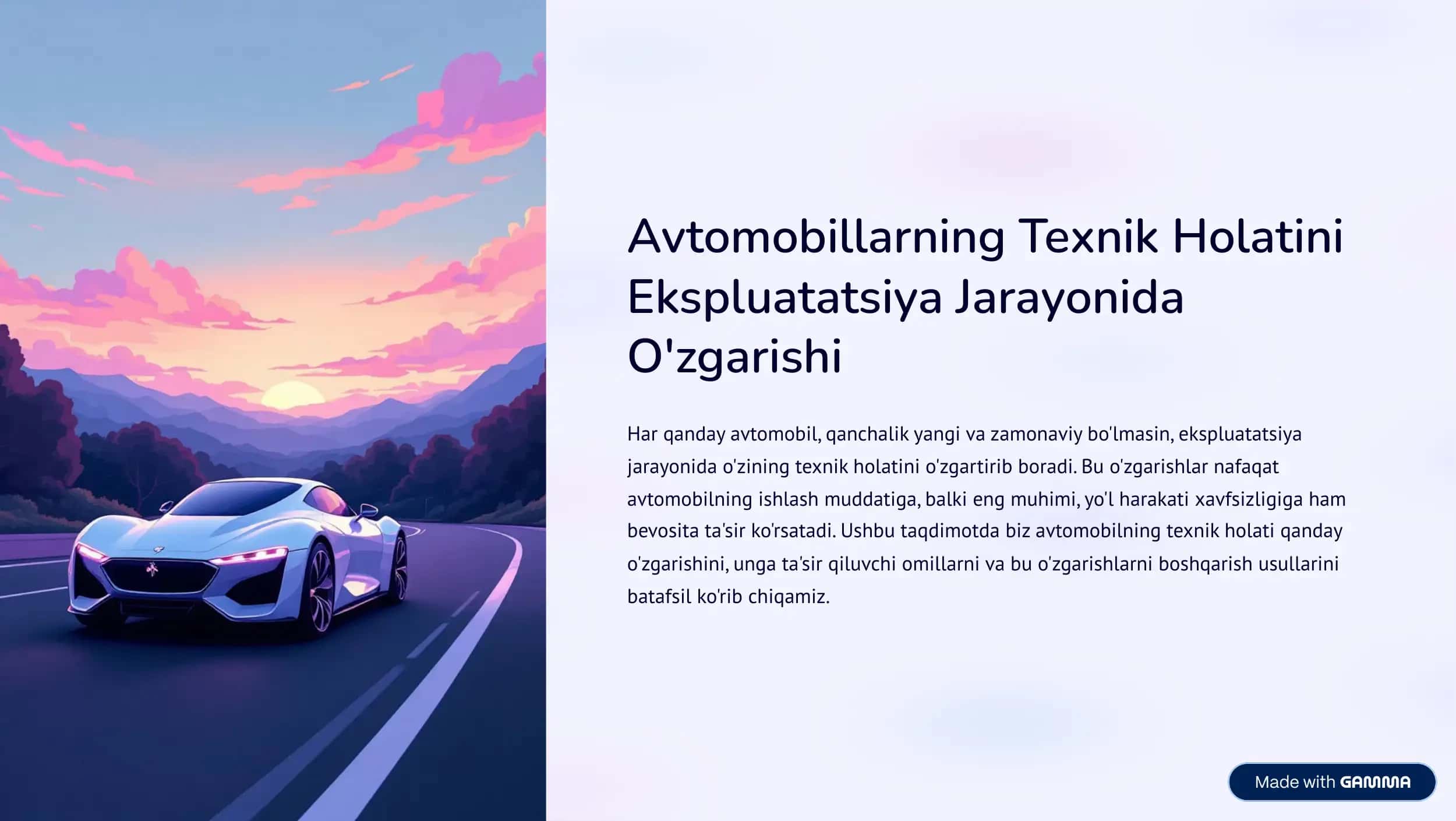 Texnik Holatini Ekspluatatsiya