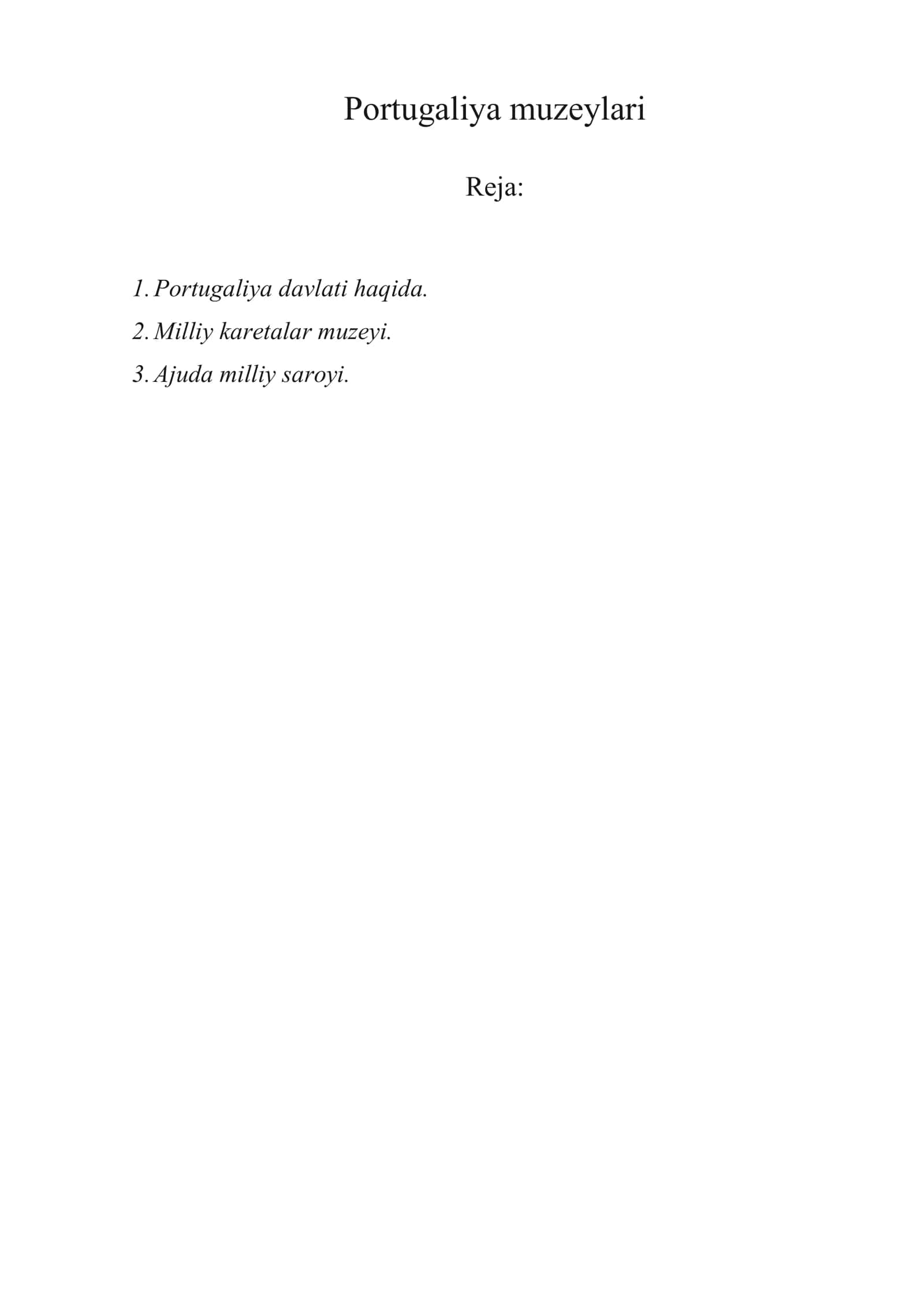 Portugaliya muzeylari
