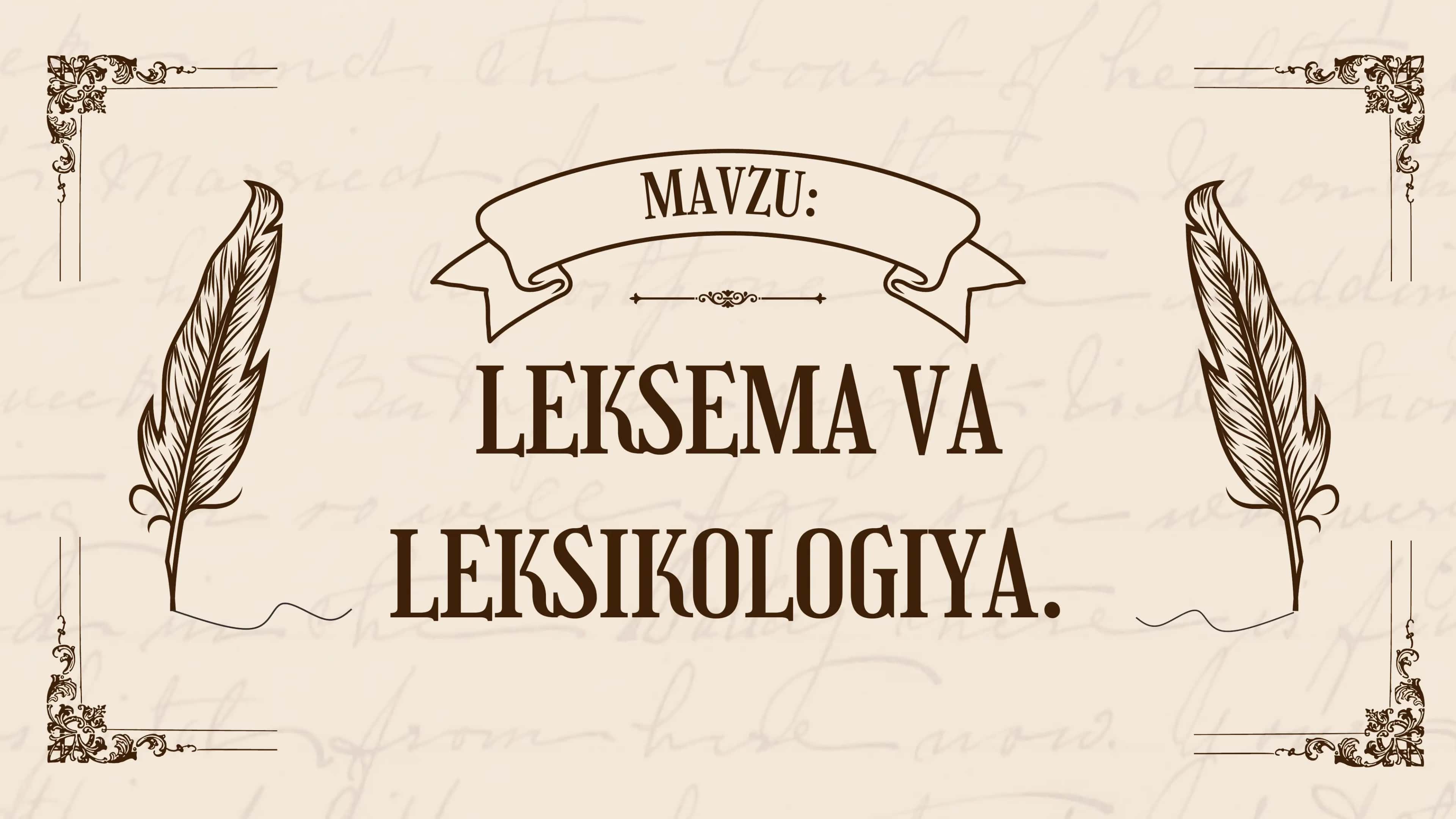 Leksema va leksikologiya
