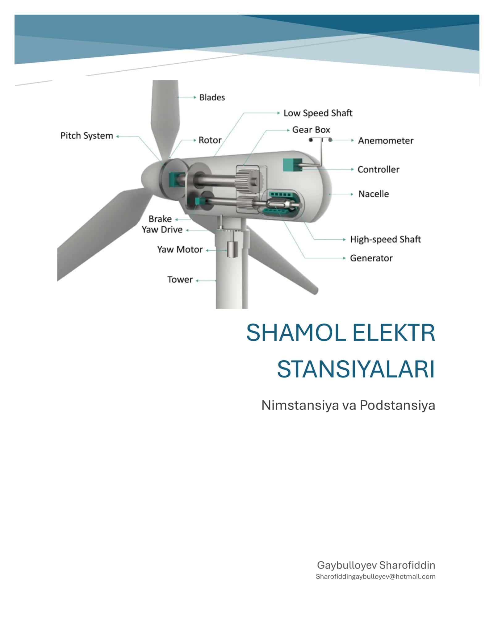 Shamol Elektr Stansiyasi haqida umumiy tushuncha.