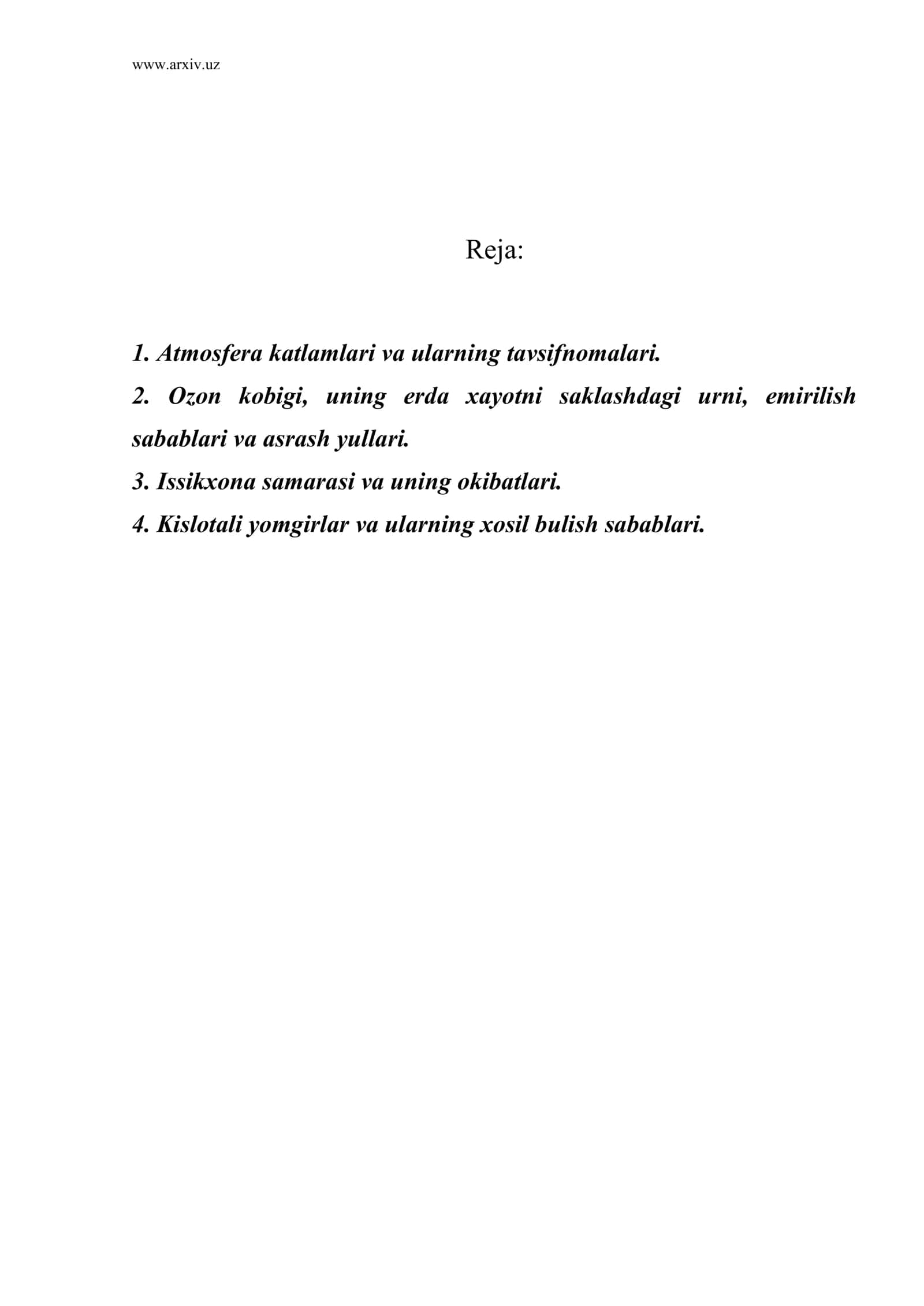 Atmosfera katlamlari va ularning tavsifnomalari