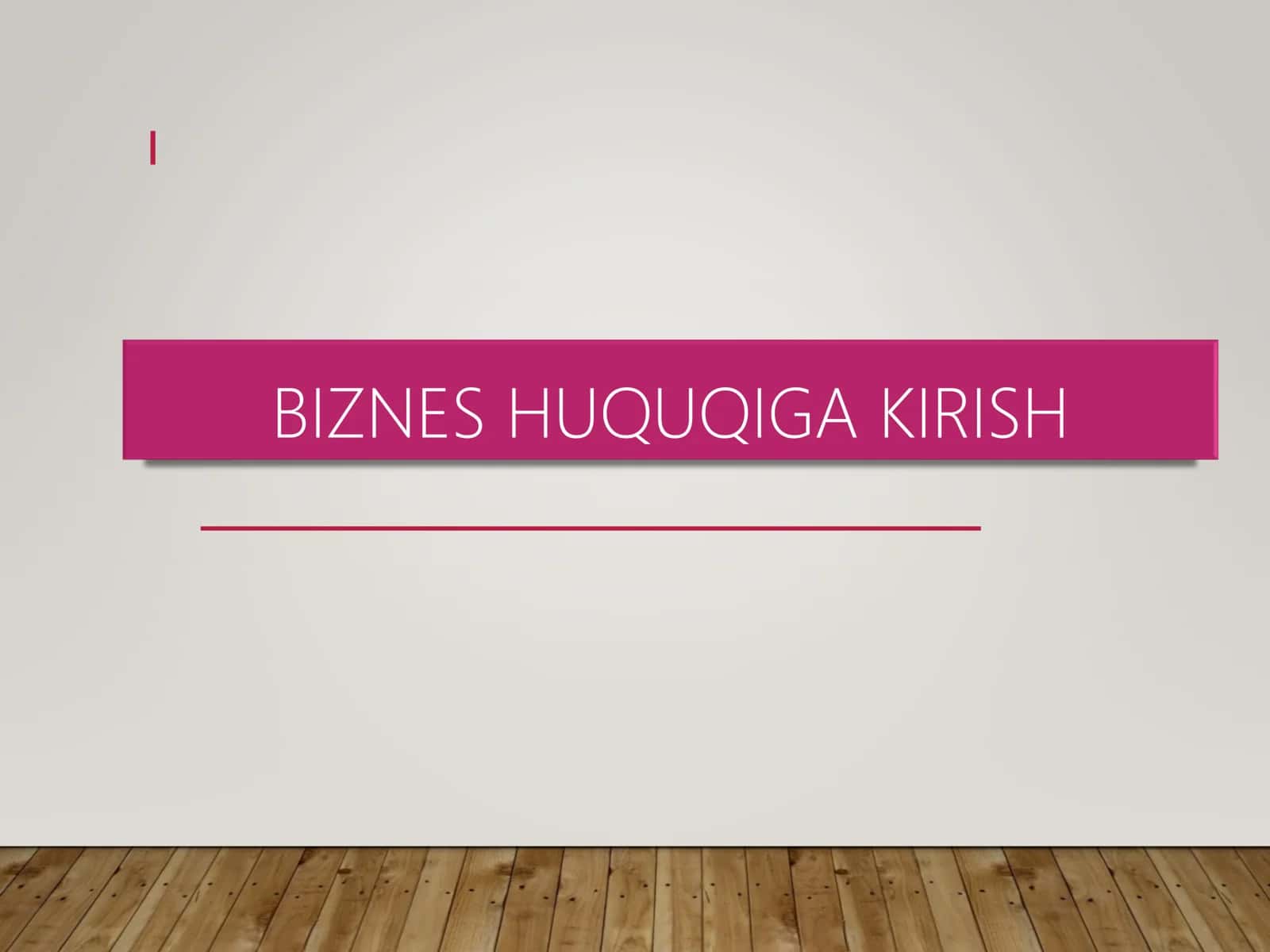 BIZNES HUQUQIGA KIRISH
