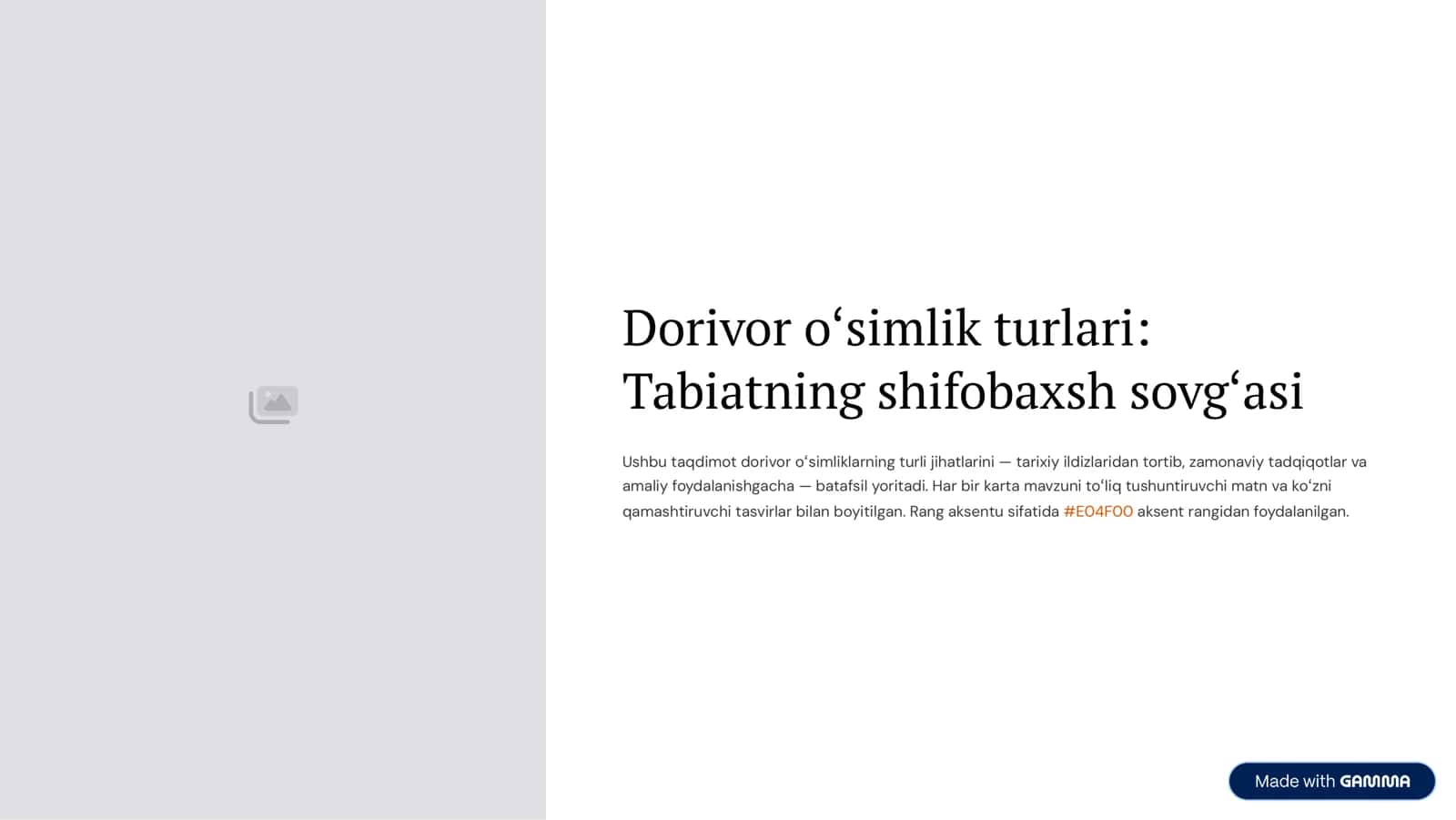 Dorivor oʻsimlik turlari