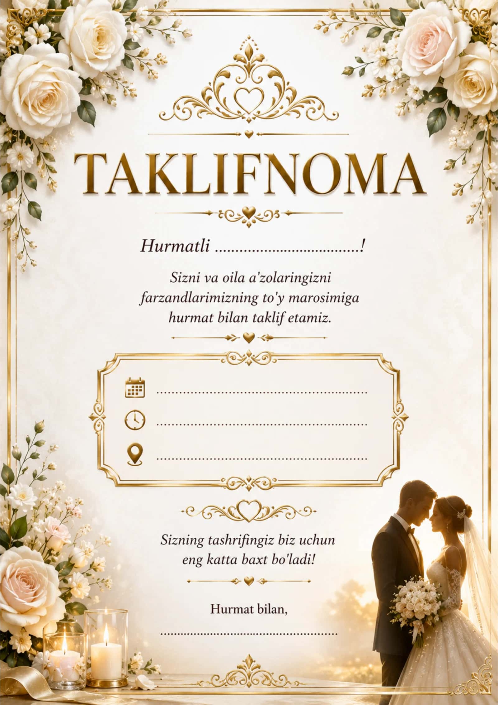 Taklifnoma 2 ta shablon