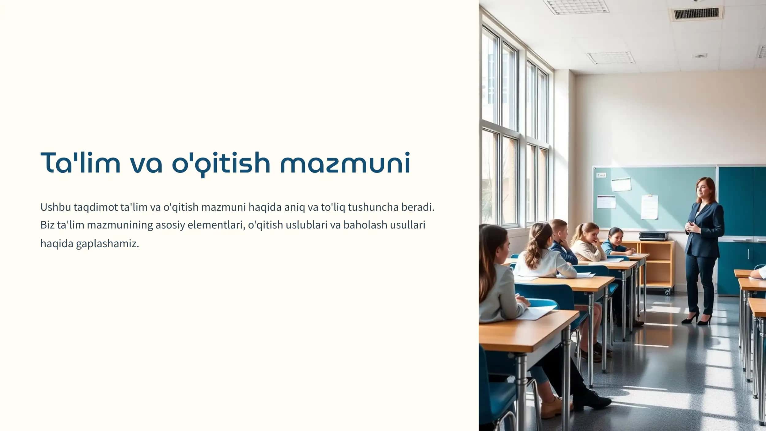Ta'lim va o'qitish mazmuni