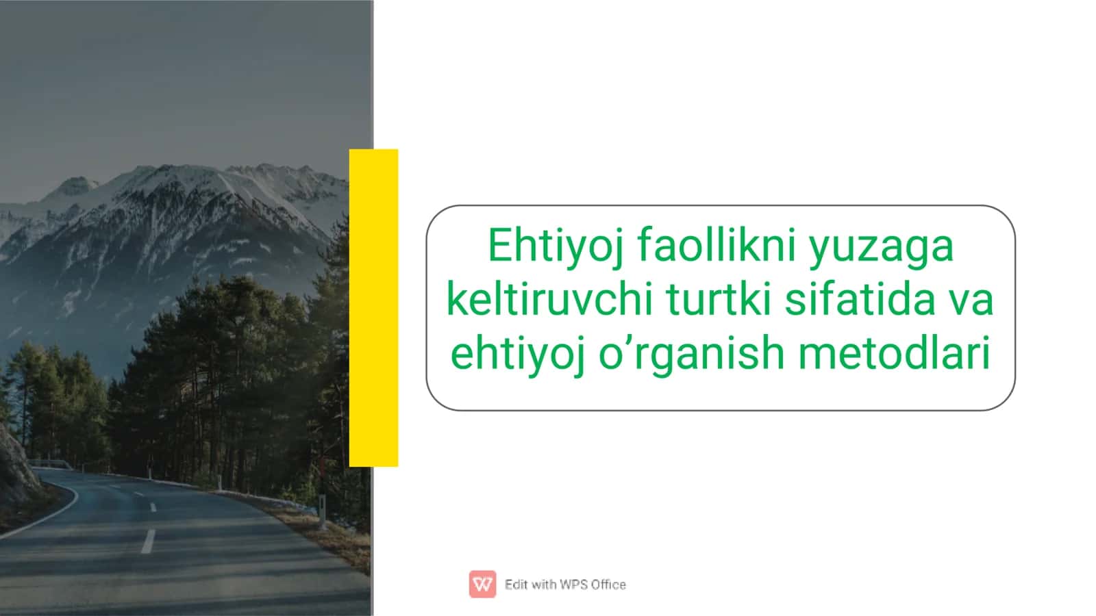 Ehtiyoj va zaruriyatning tuShunchasi