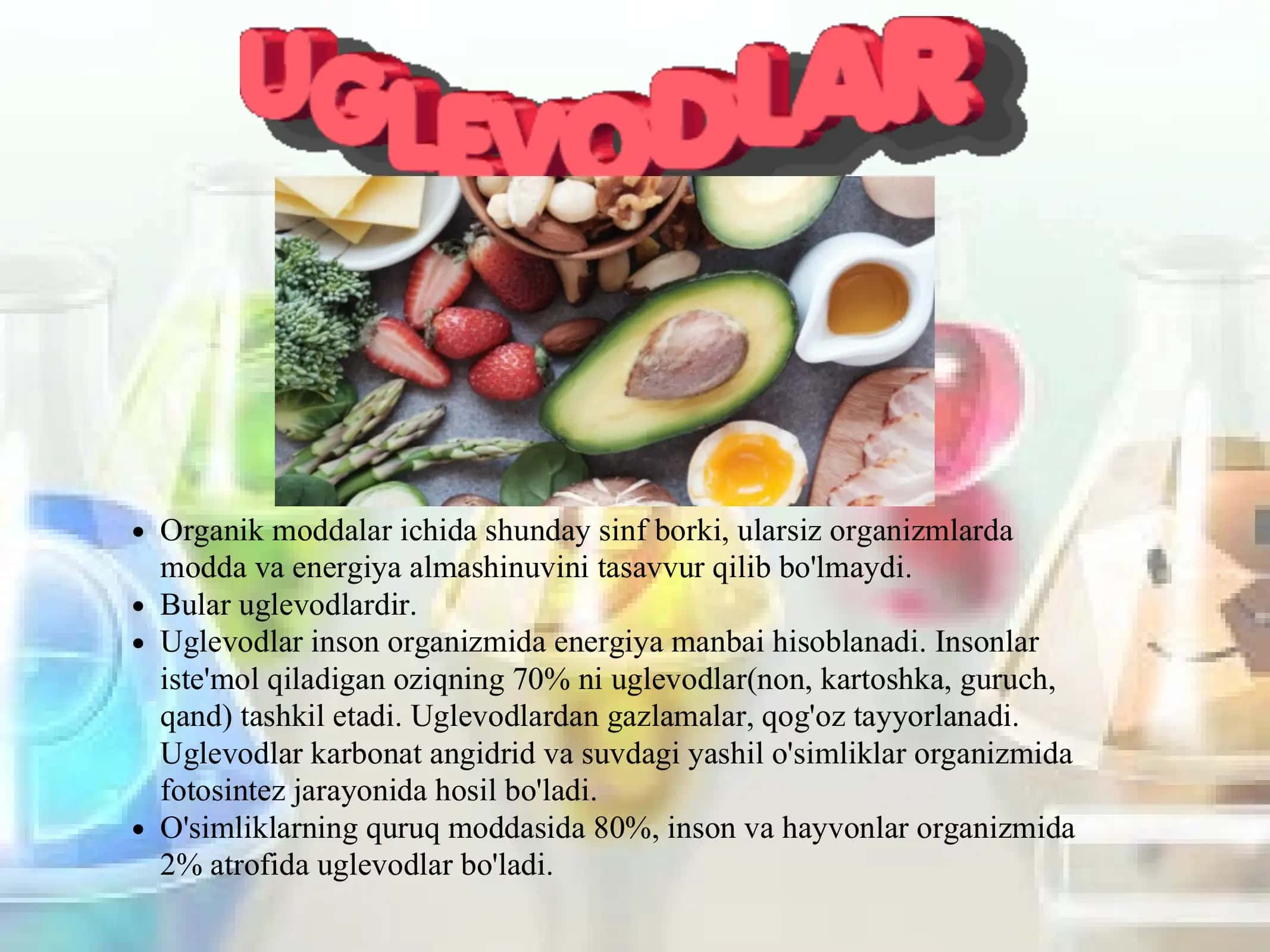 Uglevodlar va ularning sinflandirilishi
