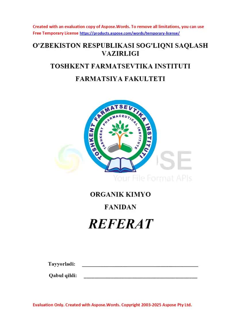 9. Uglevodorodlarning funksional hosilalari (galogenuglevodorodlar, spirtlar, fenollar, oksobirikmalar)ning ayrim namoyondalari. Referat 10 bet