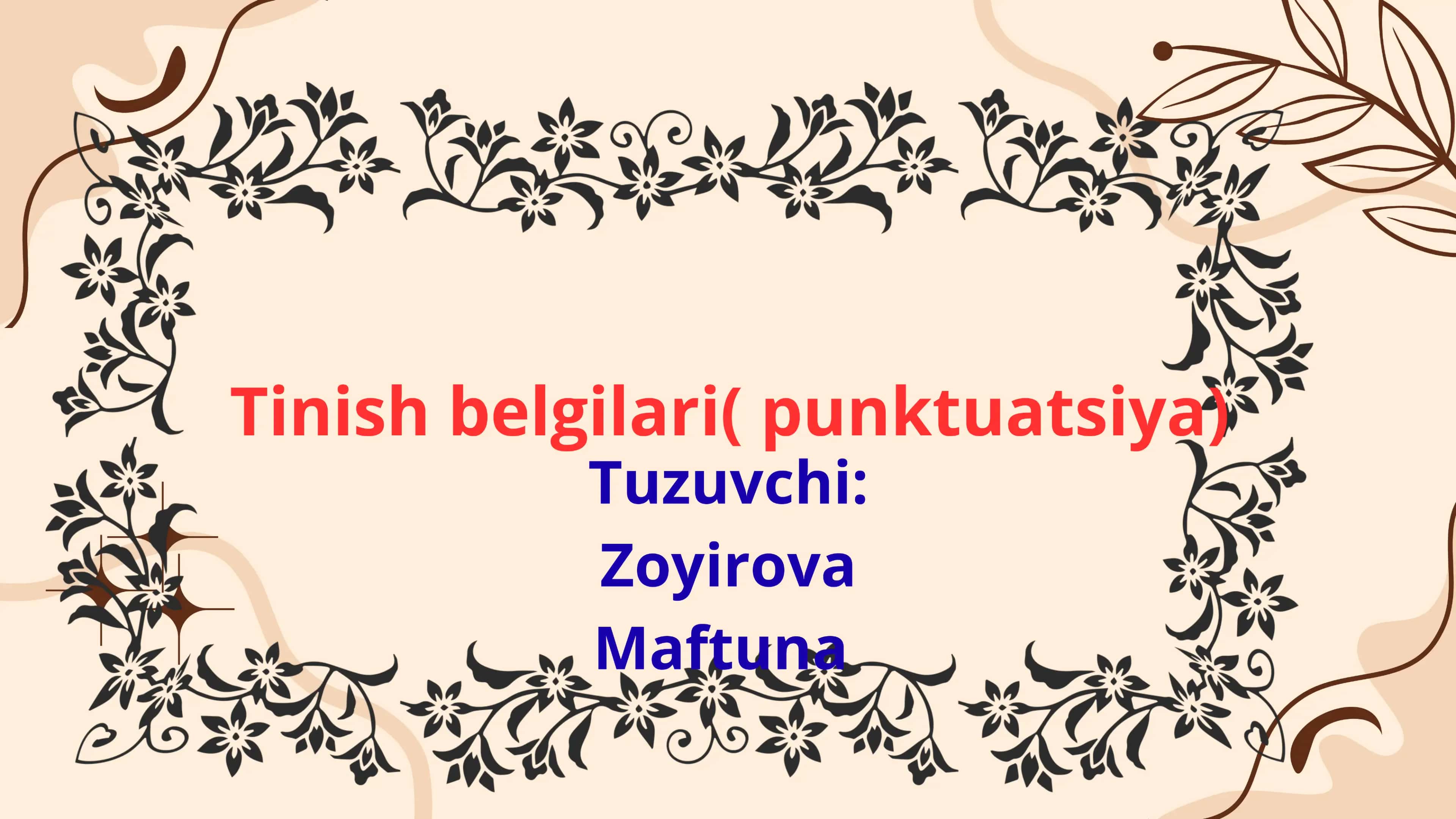 Taqdimot, mustaqil ish