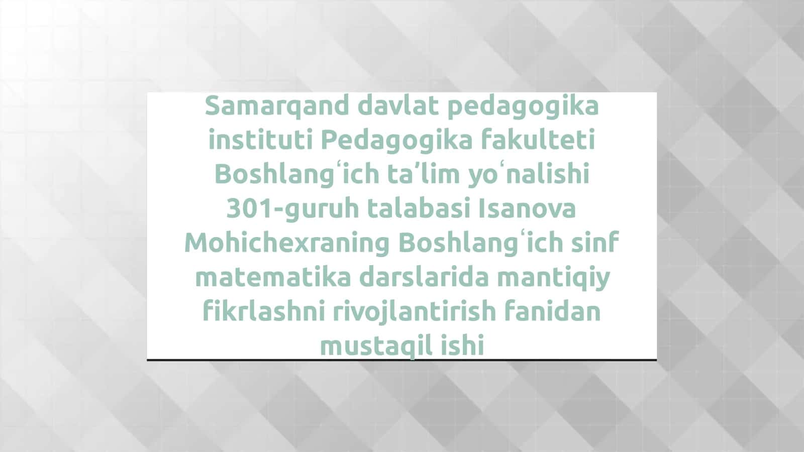 Mental arifmetikada abacus yordamida sonlarni oʻtganish
