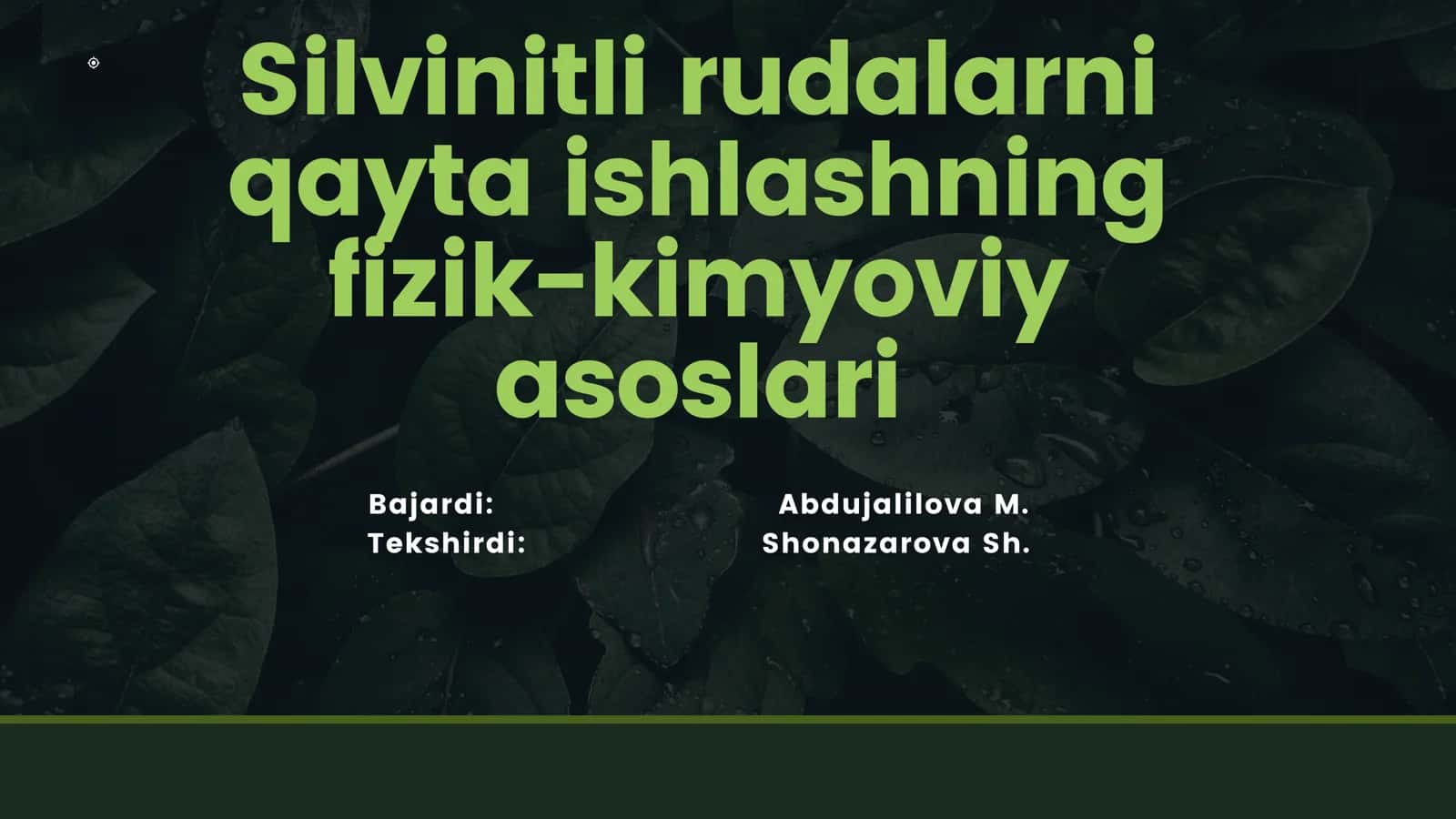 Silvinitli rudalarni qayta ishlashning fizik-kimyoviy asoslari