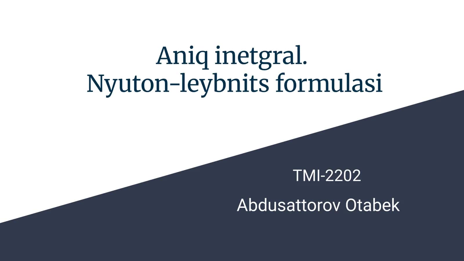 Aniq integral