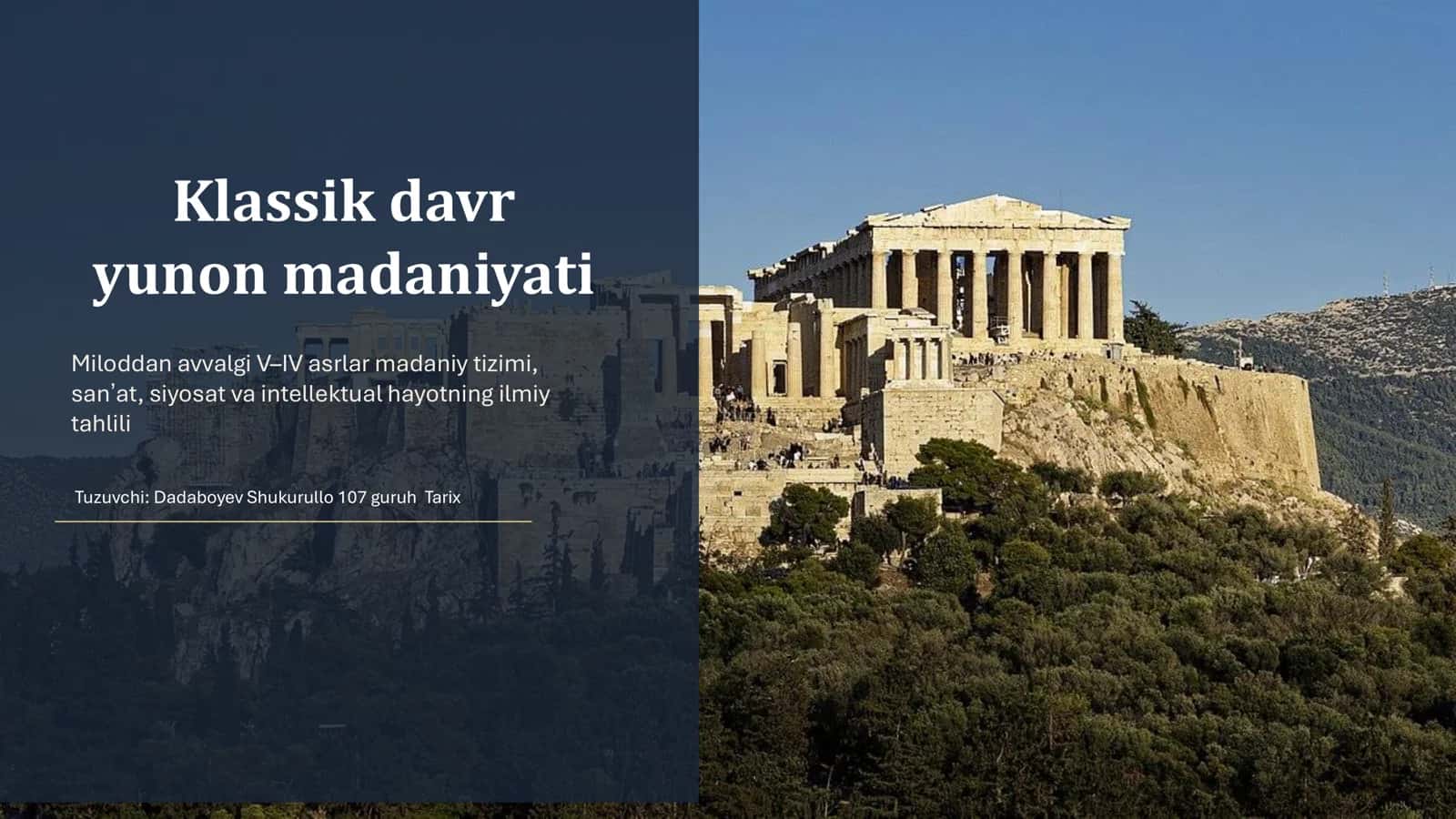 Klassik davr yunon madaniyati