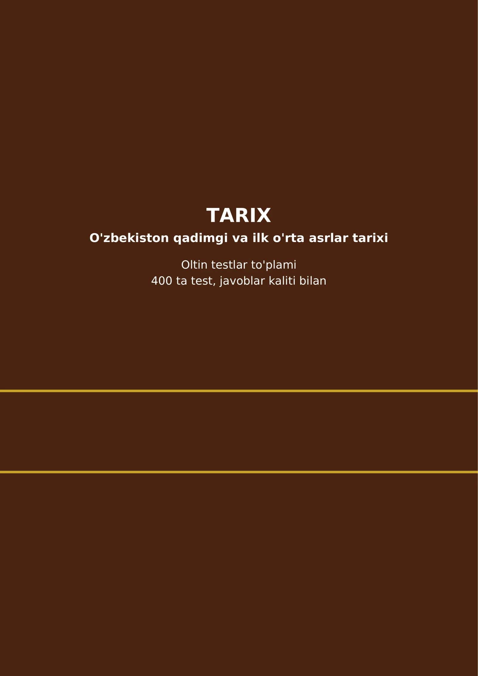 O'zbekiston qadimgi va ilk o'rta asrlar tarixi